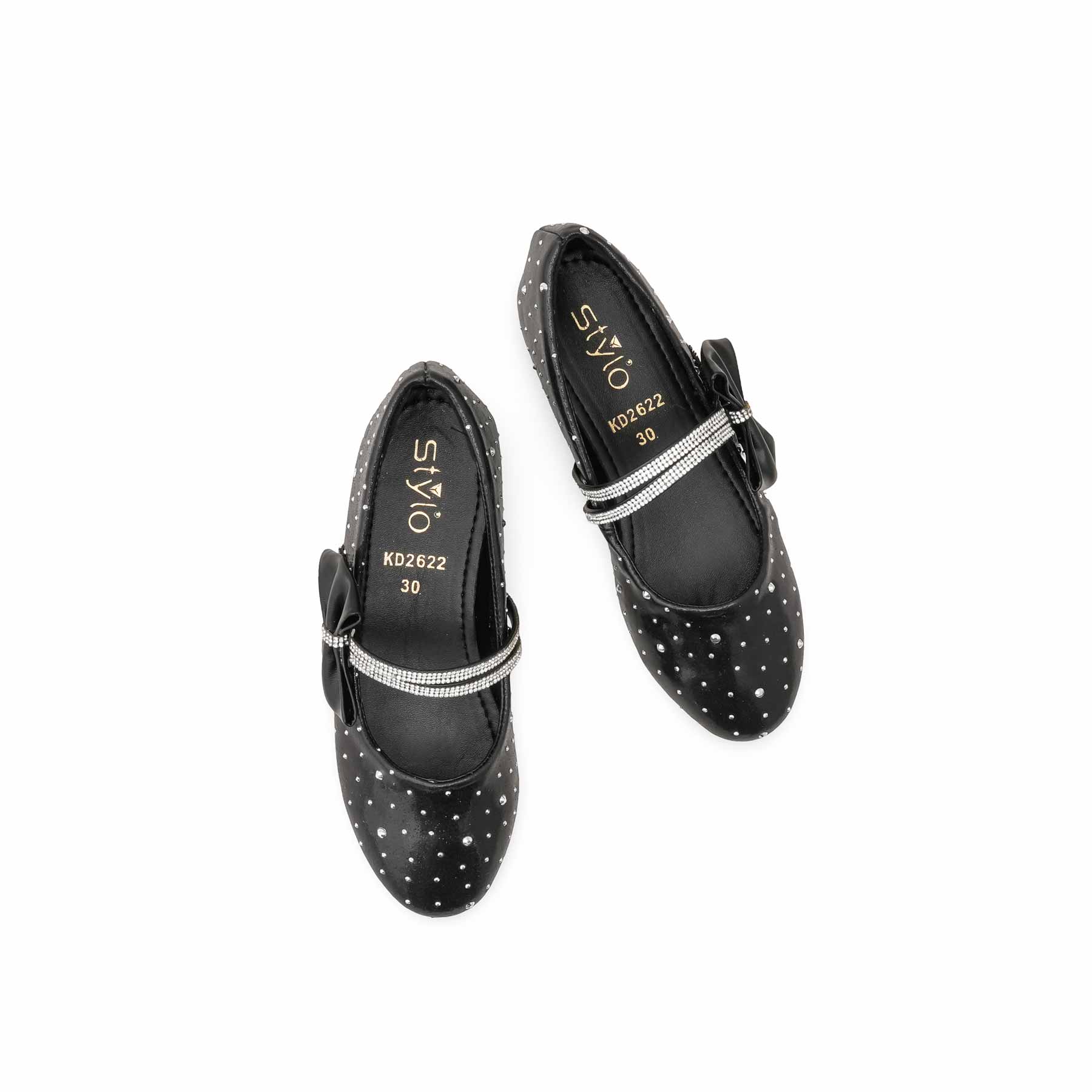 Girls Black Fancy Pumps KD2622 - Image 5
