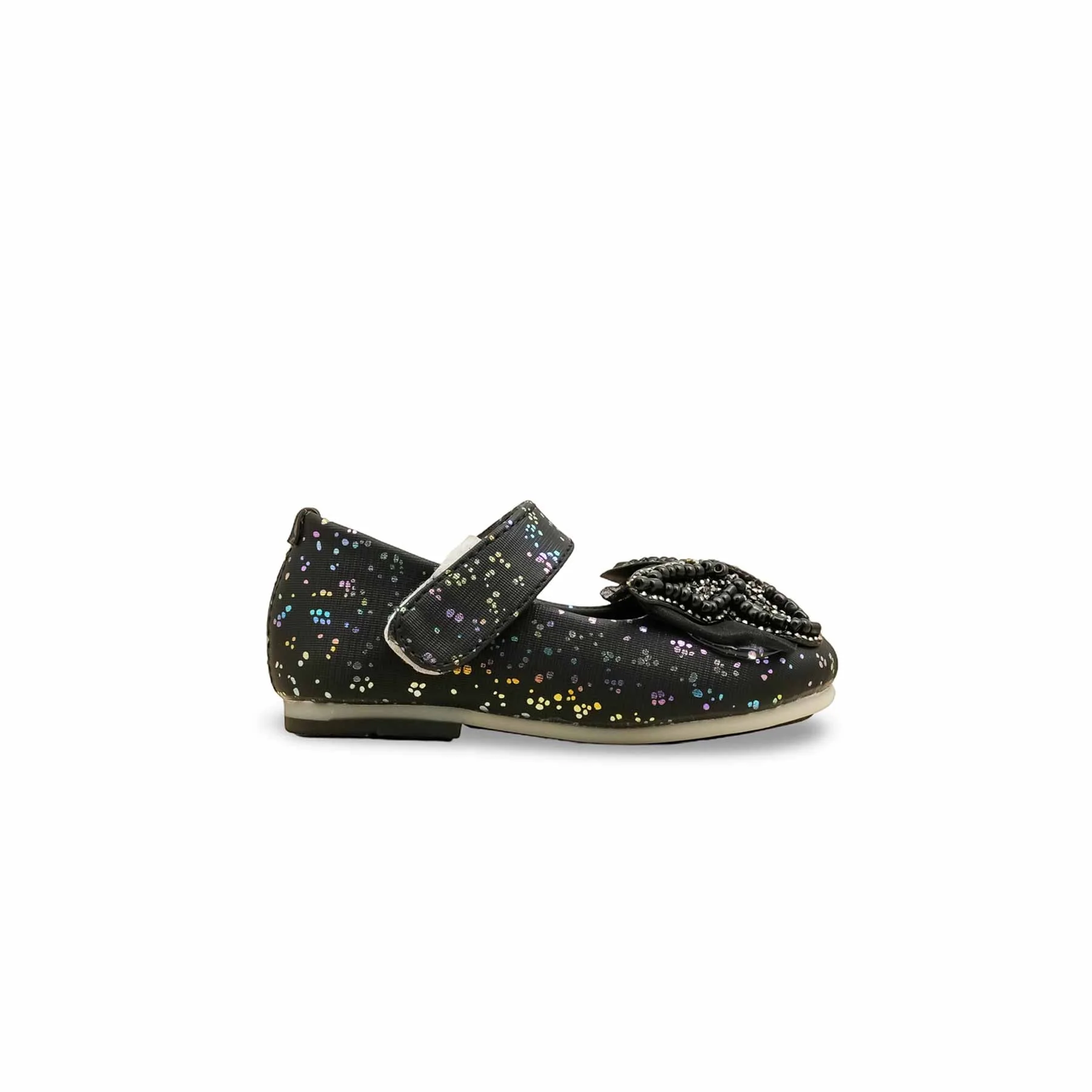 Girls Black Fancy Pumps KD2636 - Image 2