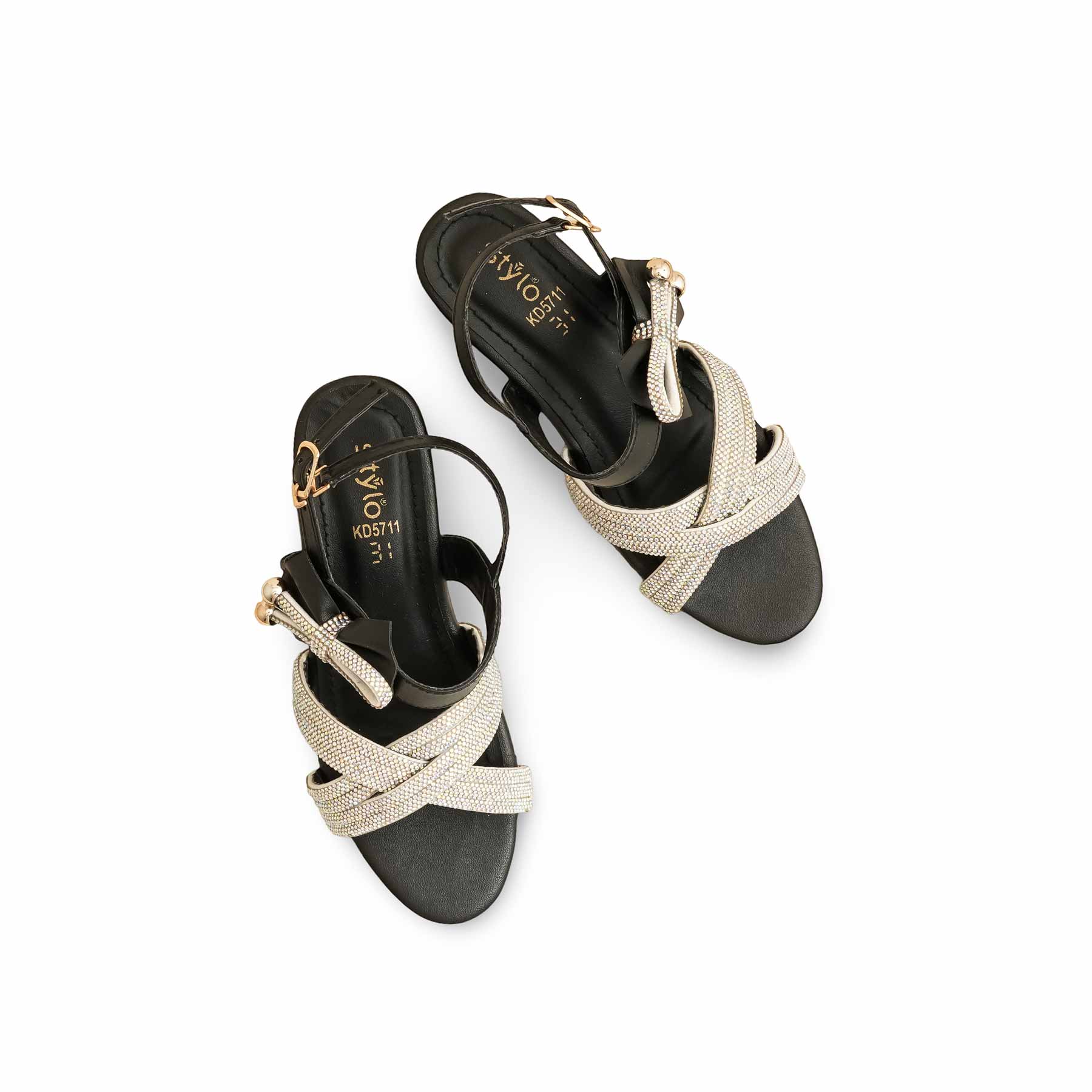 Girls Black Fancy Sandal KD5711 - Image 5