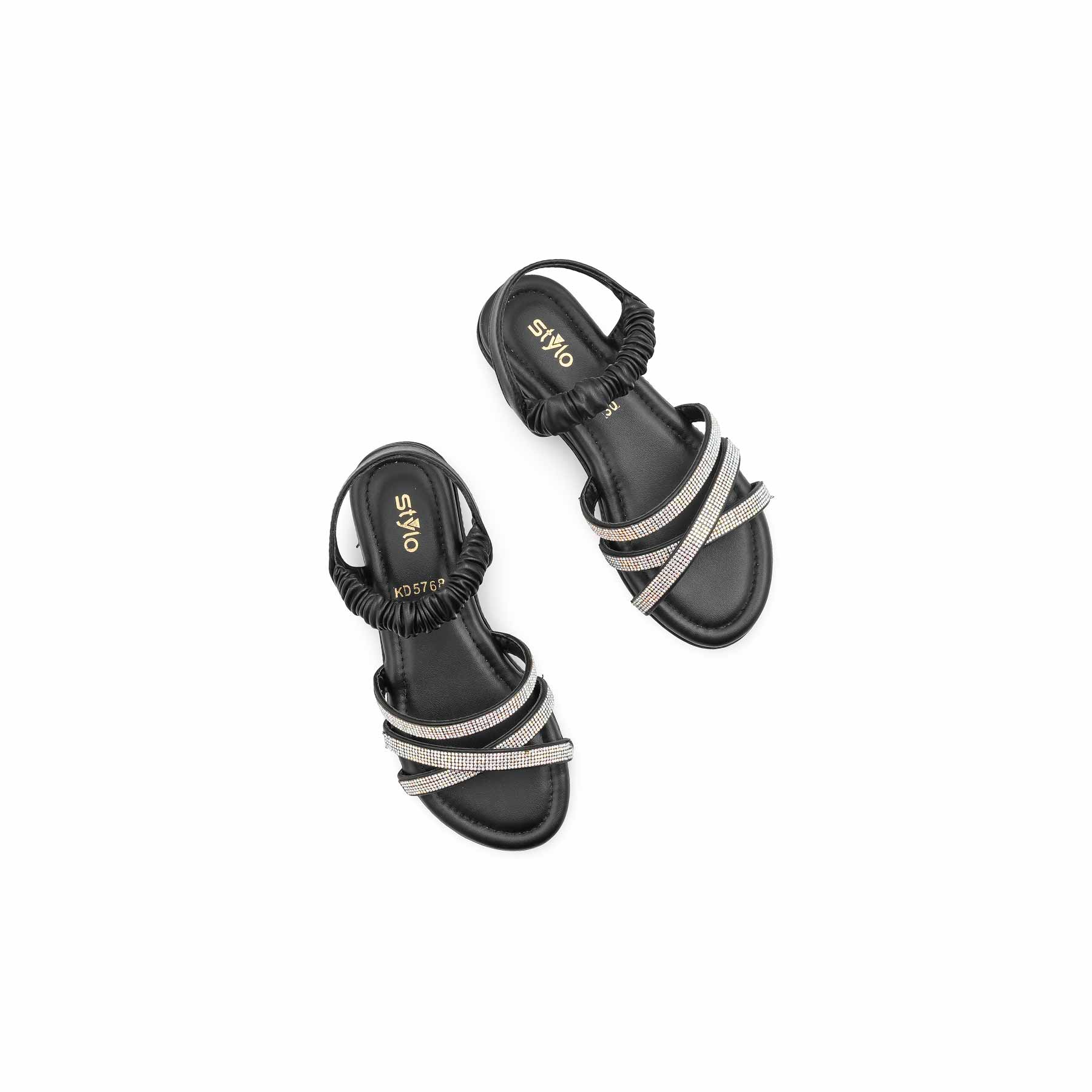 Girls Black Fancy Sandal KD5768 - Image 5