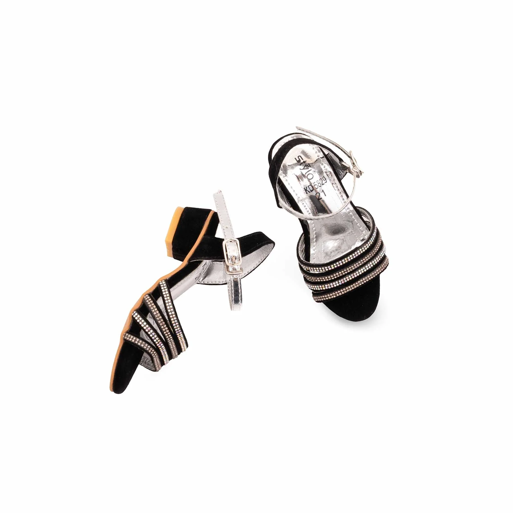 Girls Black Fancy Sandal KD5829 - Image 5