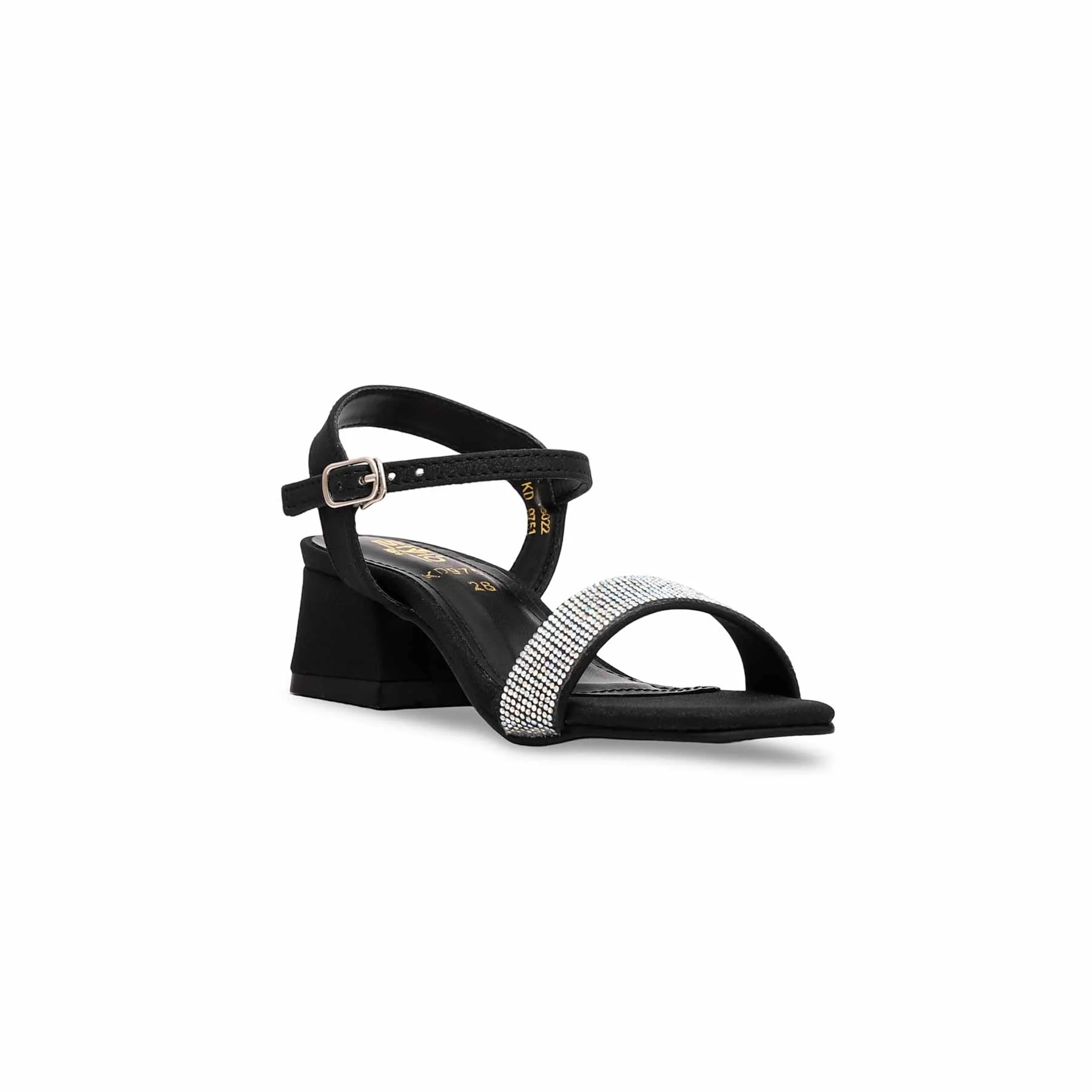 Girls Black Fancy Sandal KD9751 - Image 2