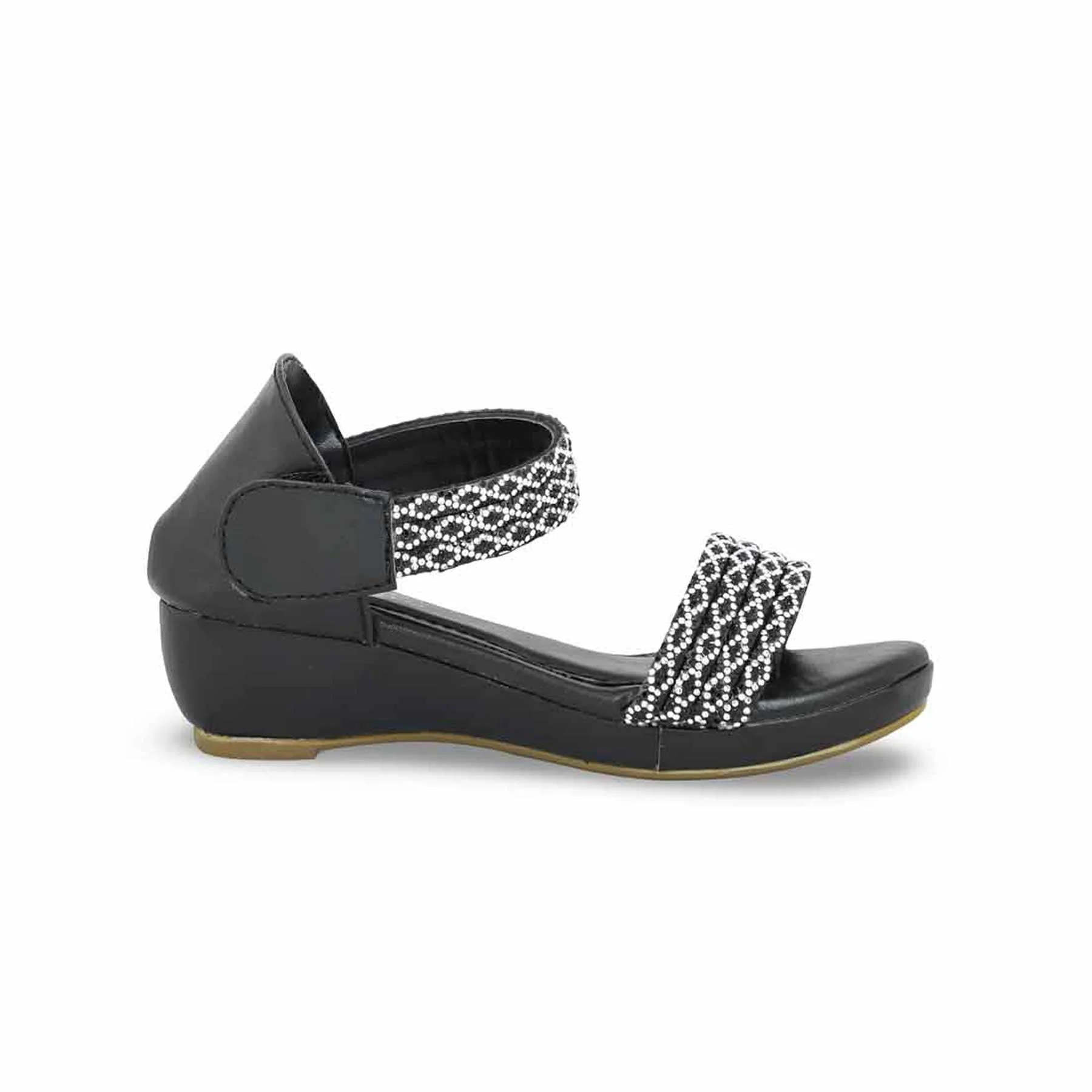 Girls Black Fancy Sandal KD9878 - Image 2