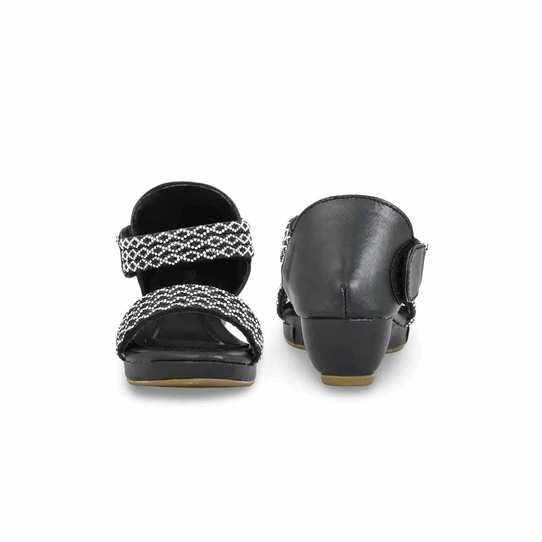 Girls Black Fancy Sandal KD9878 - Image 4
