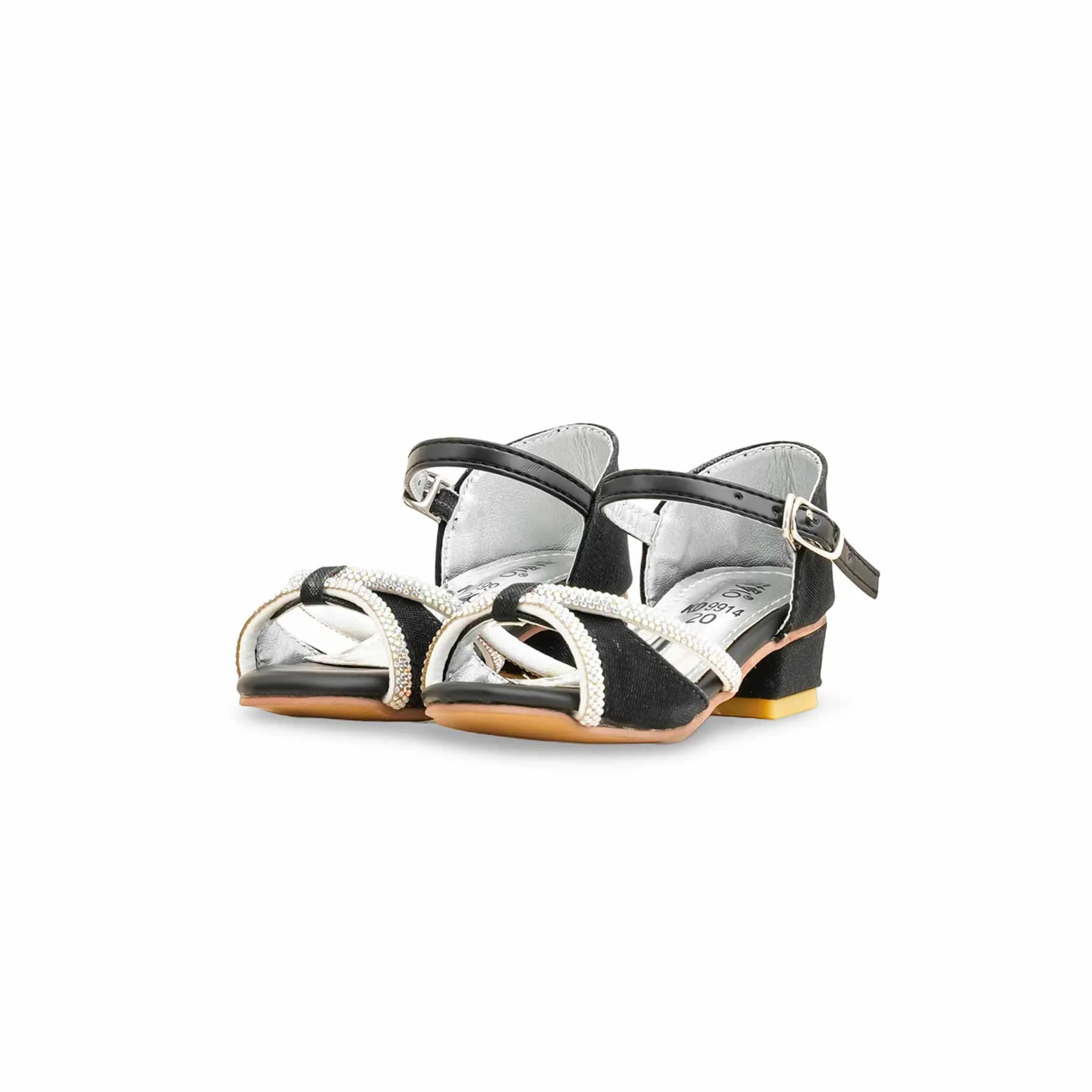 Girls Black Fancy Sandal KD9914 - Image 3