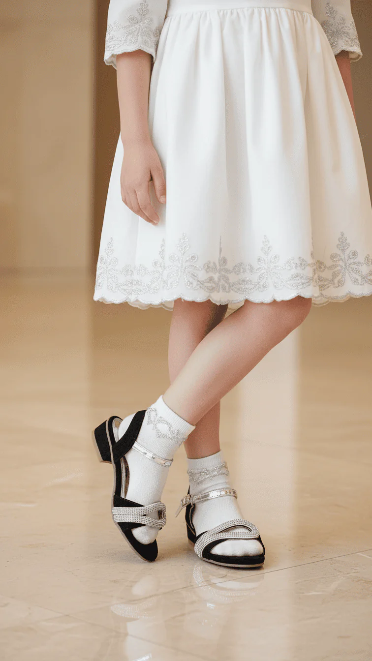 Girls Black Fancy Sandal KD9915