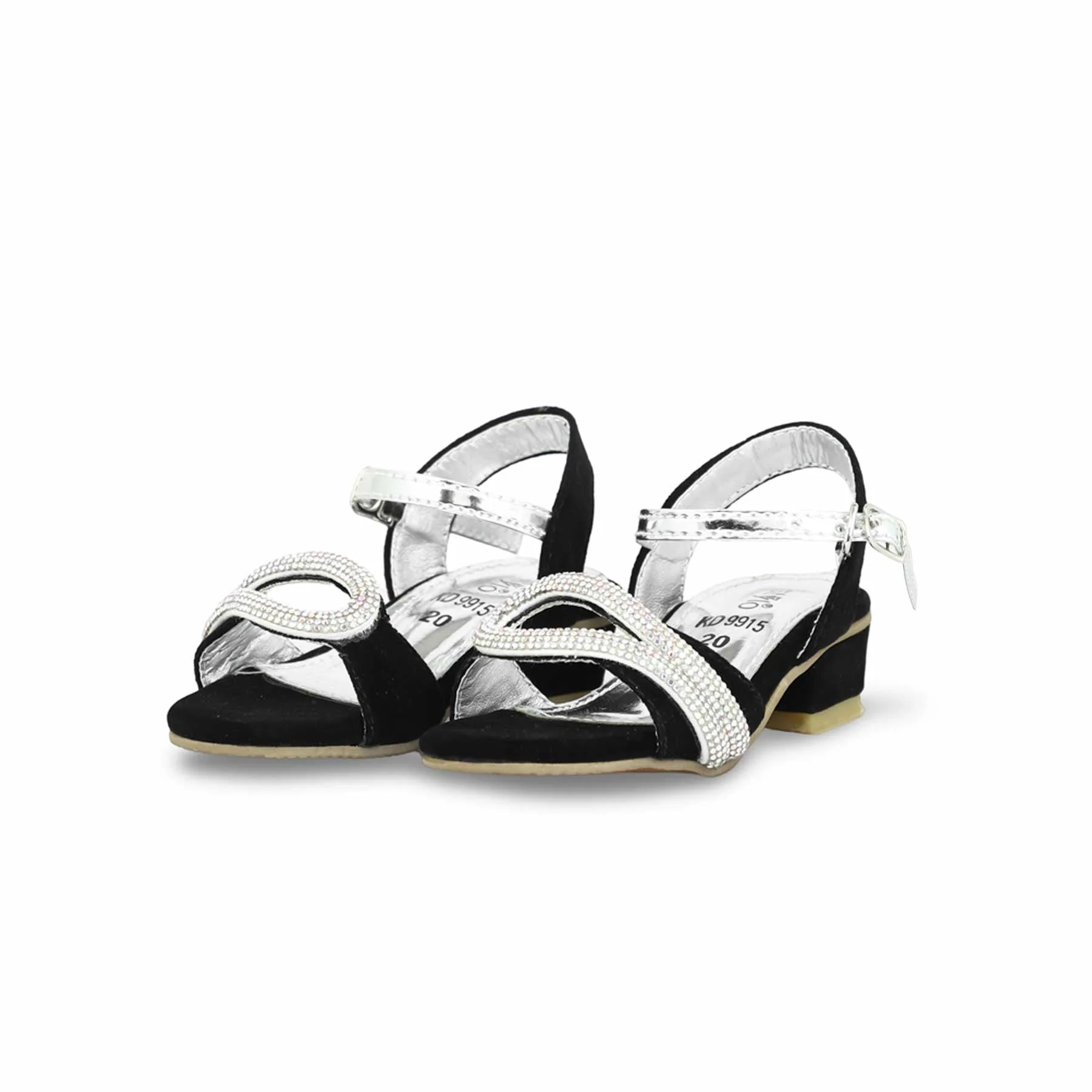 Girls Black Fancy Sandal KD9915 - Image 3