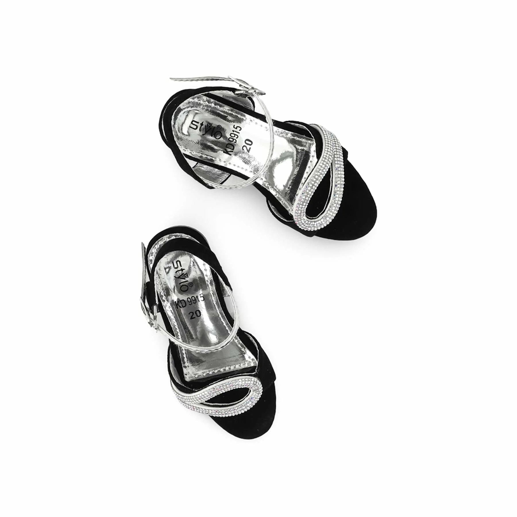 Girls Black Fancy Sandal KD9915 - Image 5
