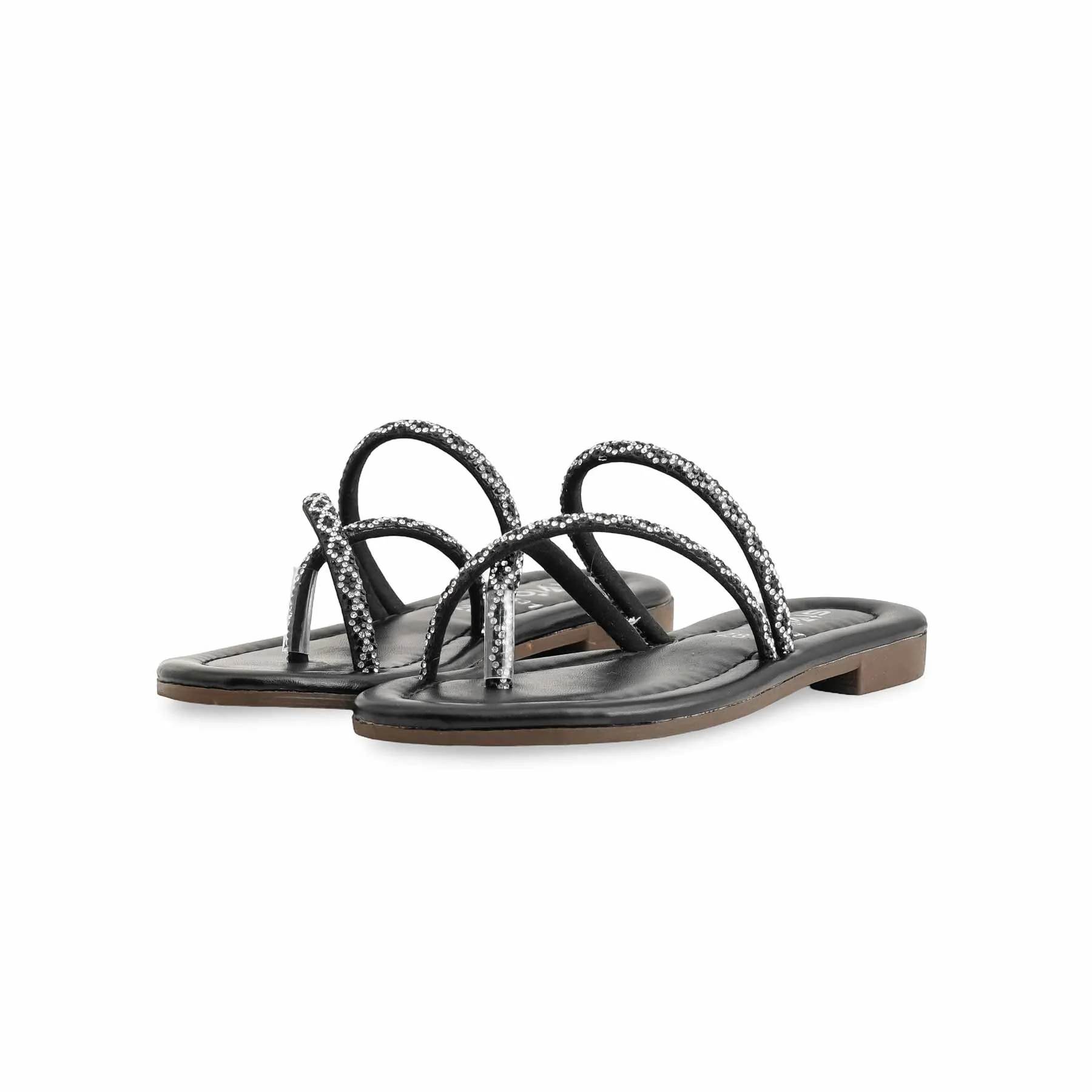 Girls Black Fancy Slipper KD5531 - Image 3