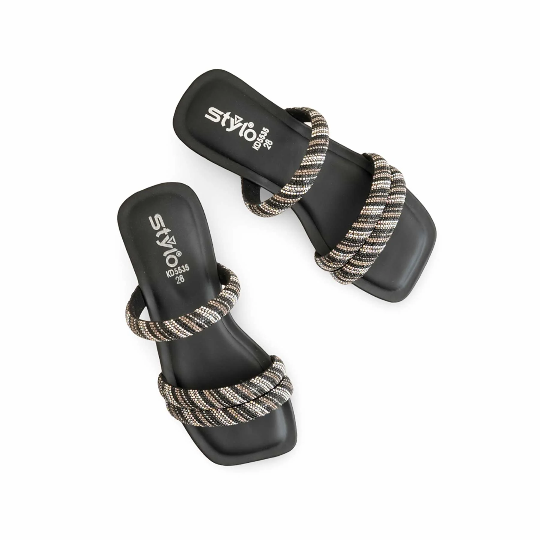 Girls Black Fancy Slipper KD5535 - Image 5
