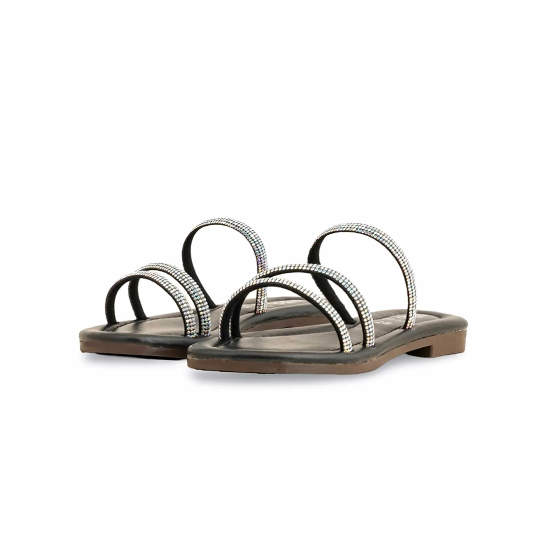 Girls Black Fancy Slipper KD5577 - Image 3