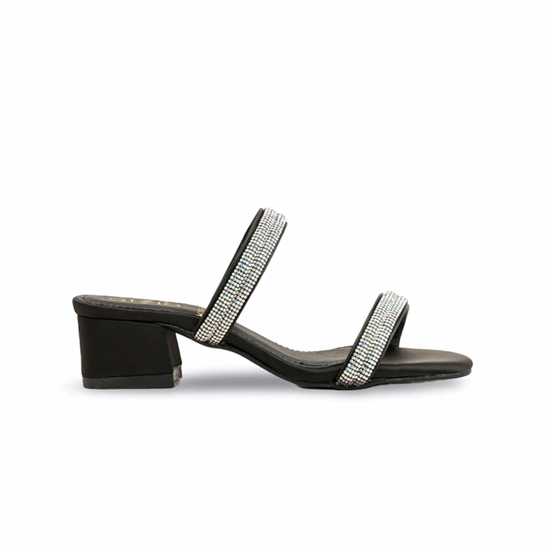 Girls Black Fancy Slipper KD5667 - Image 2