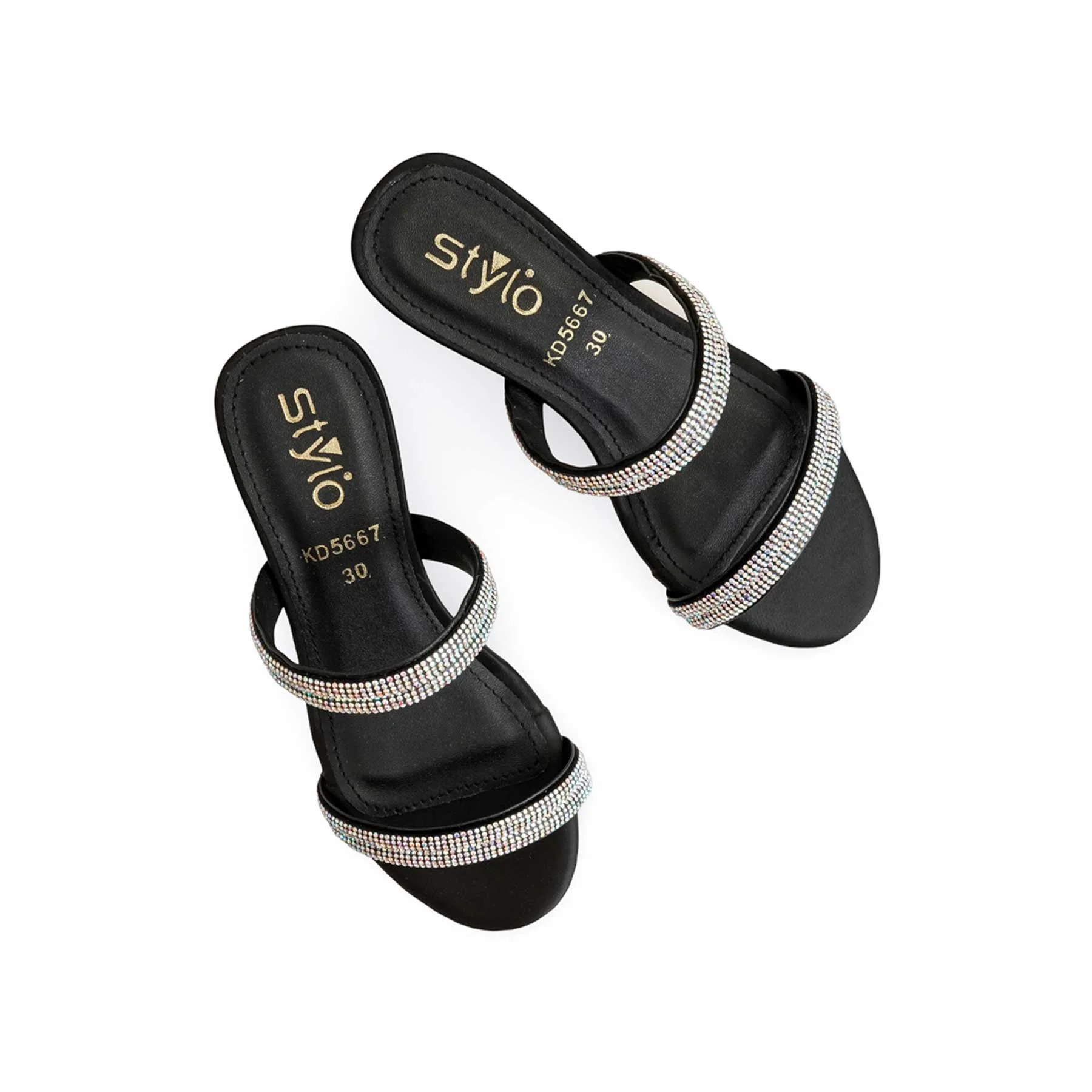 Girls Black Fancy Slipper KD5667 - Image 5