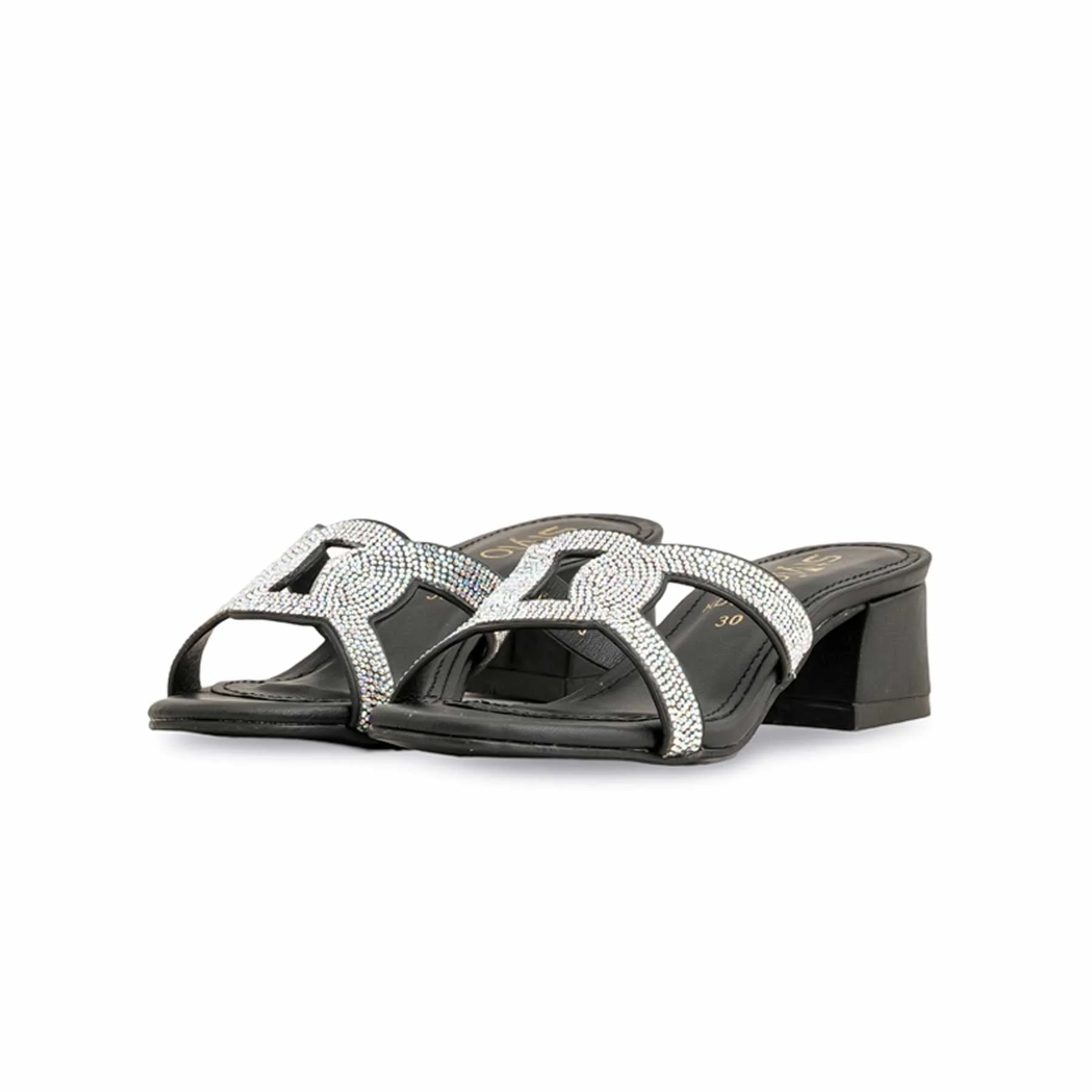 Girls Black Fancy Slipper KD5668 - Image 3