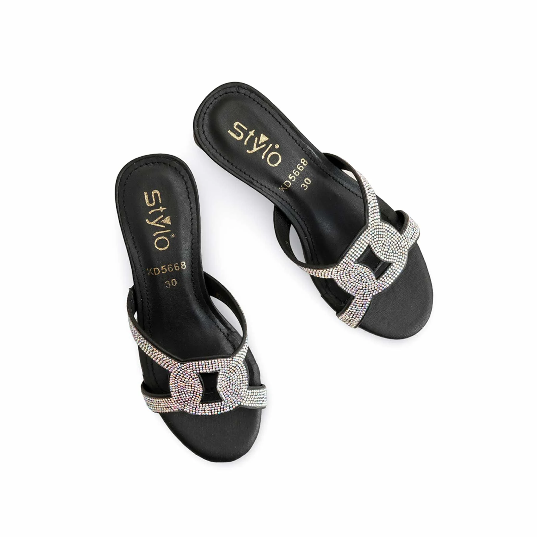Girls Black Fancy Slipper KD5668 - Image 5