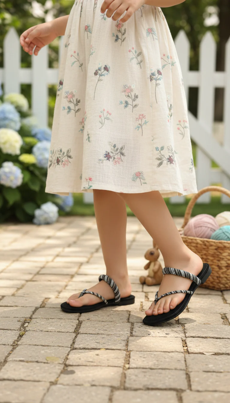 Girls Black Fancy Slipper KD5887