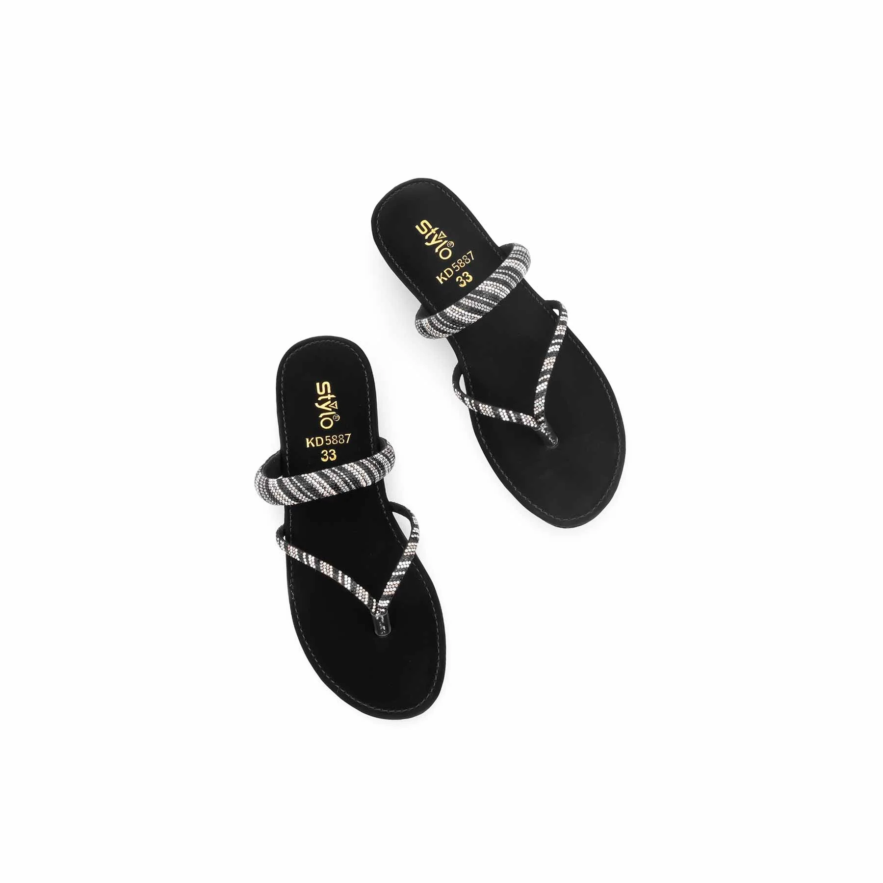 Girls Black Fancy Slipper KD5887 - Image 5