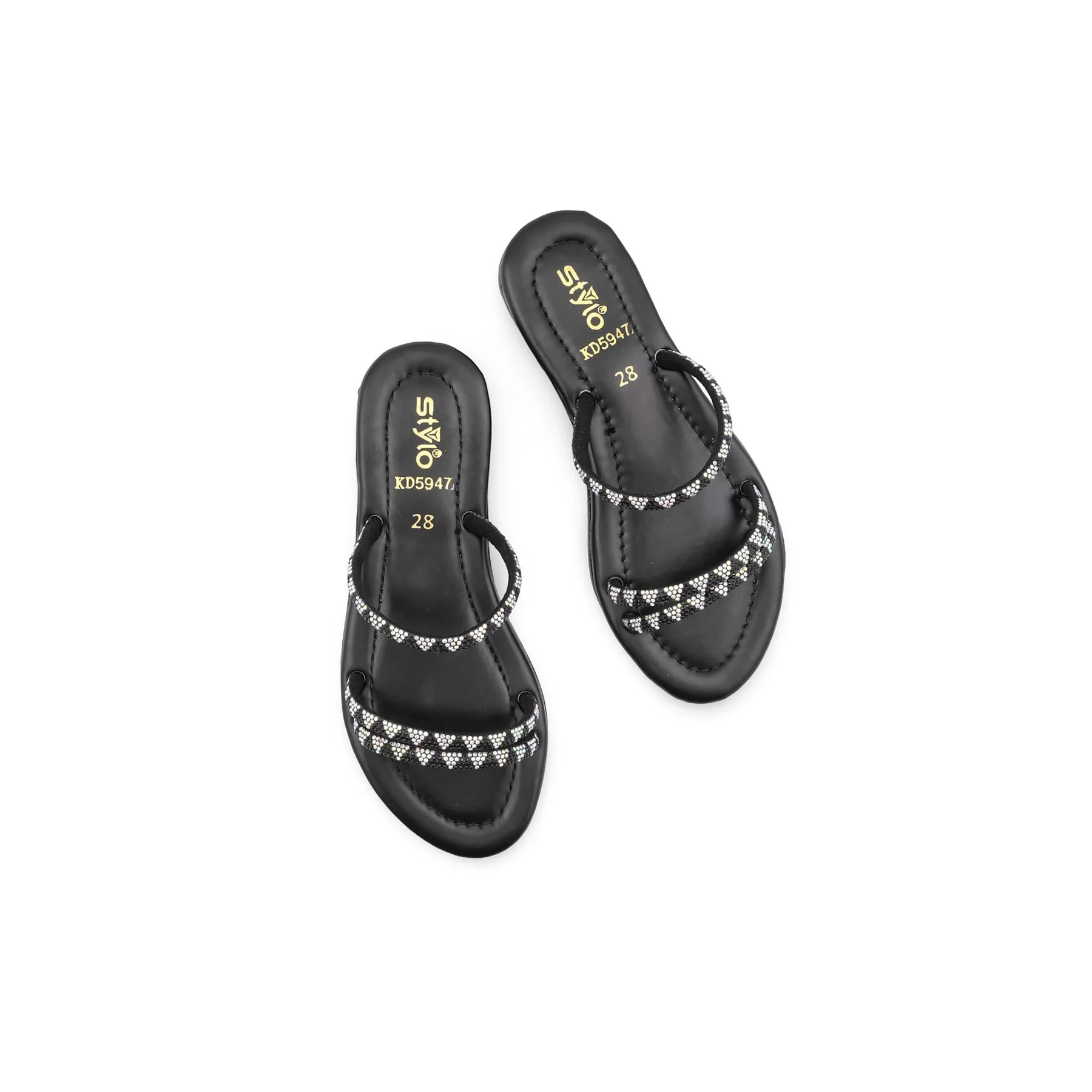 Girls Black Fancy Slipper KD5947 - Image 5