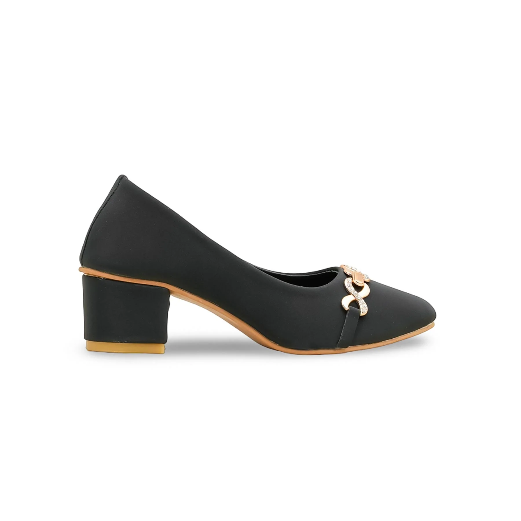 Girls Black Formal Pumps KD2490 - Image 2