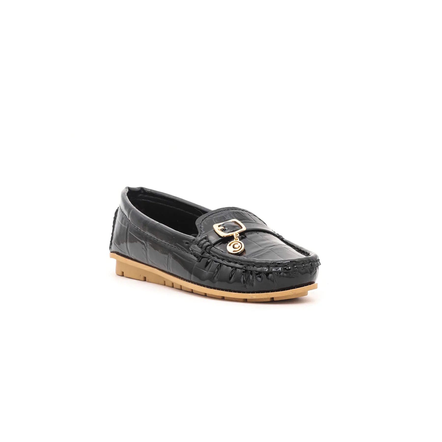 Girls Black Formal Moccasin KD0383 - Image 2