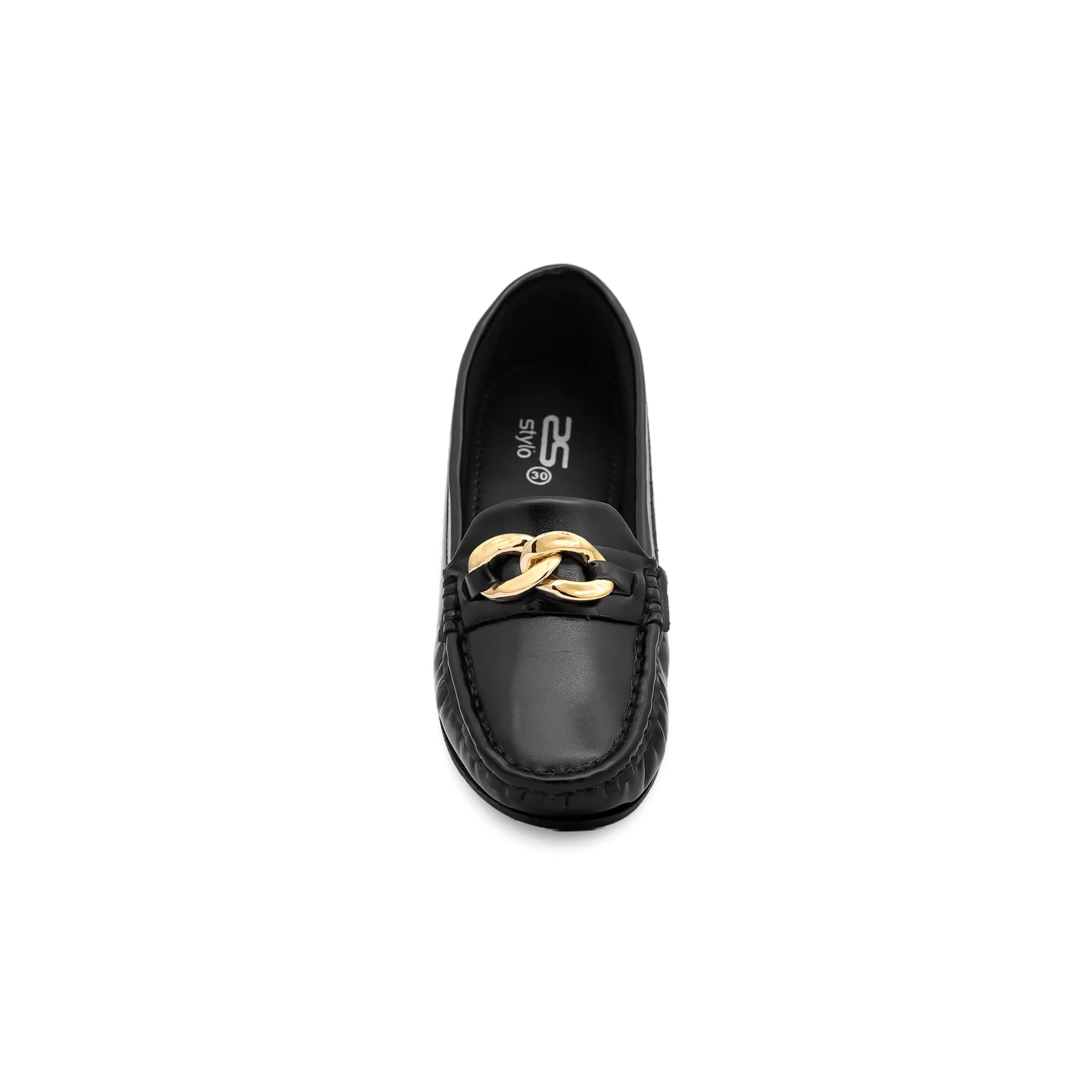 Girls Black Formal Moccasin KD0691 - Image 3