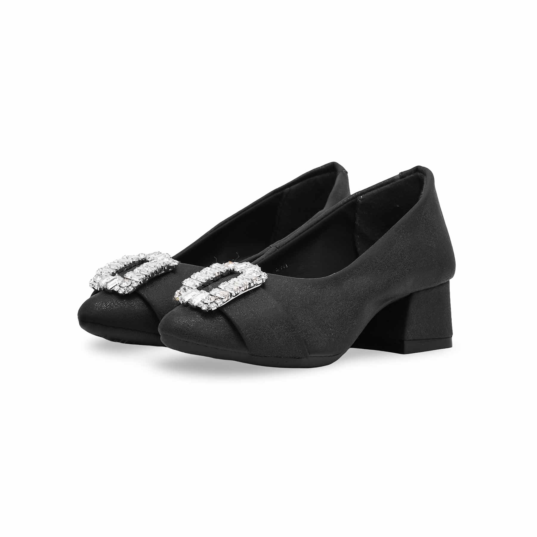 Girls Black Formal Pumps KD0920 - Image 4