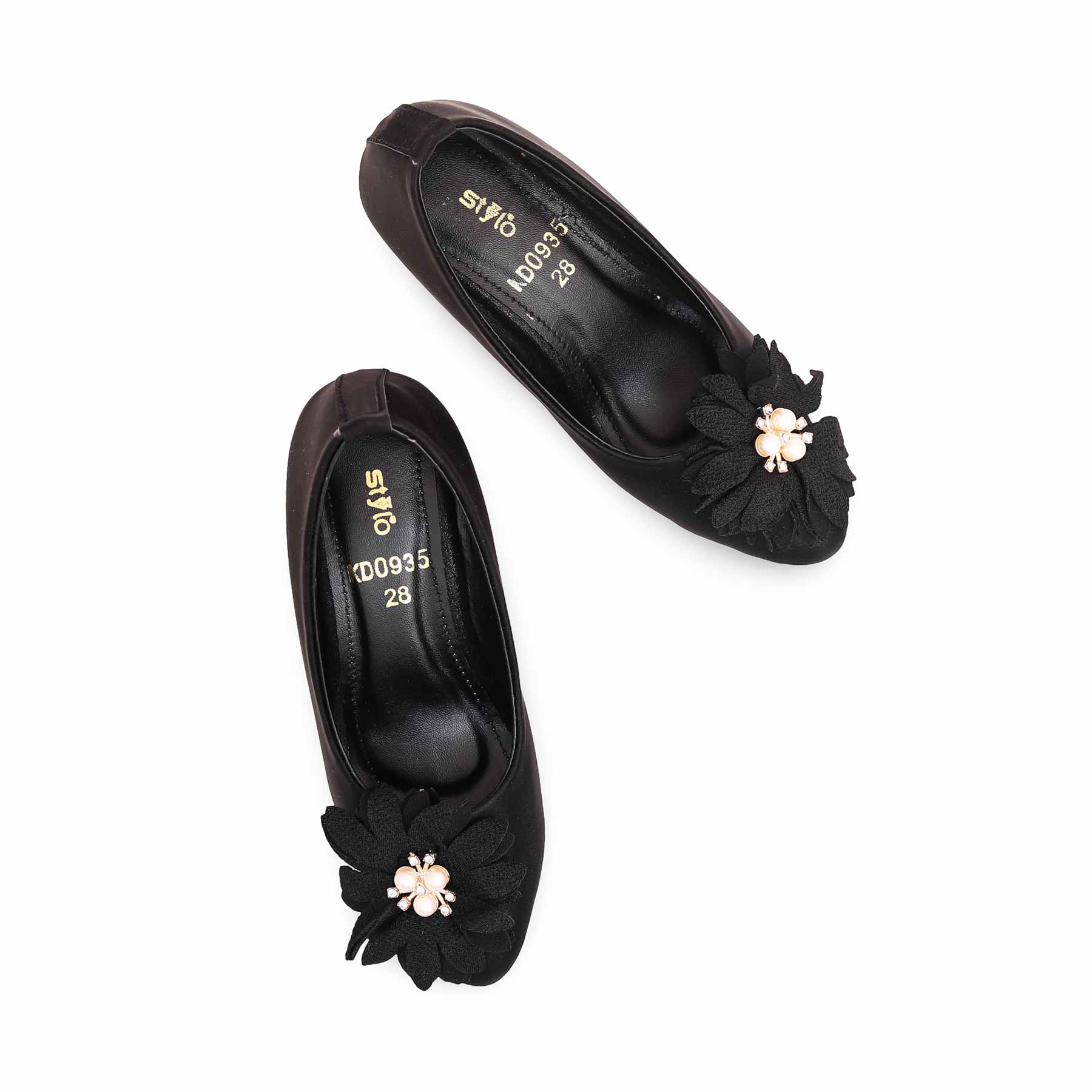 Girls Black Formal Pumps KD0935 - Image 4