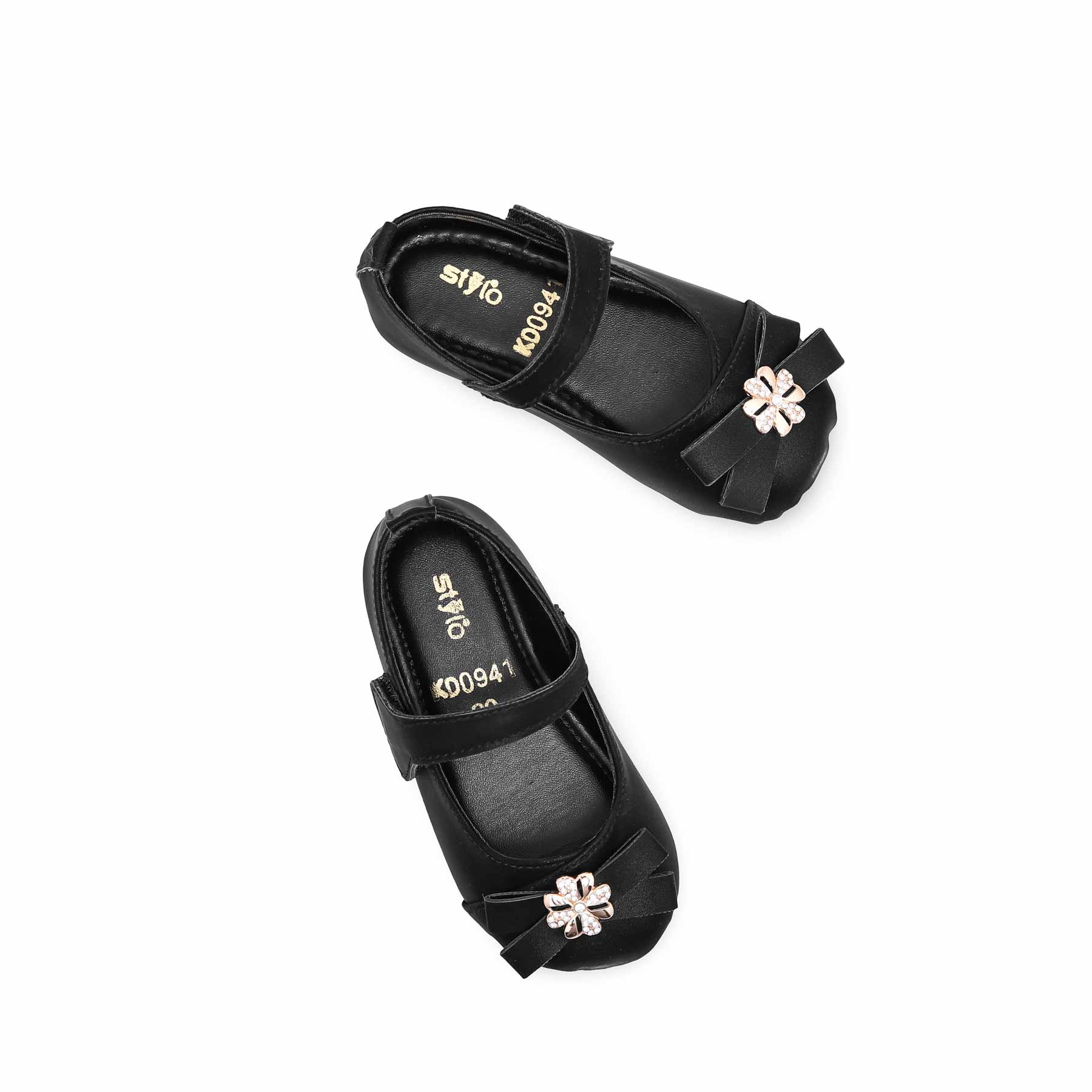 Girls Black Formal Pumps KD0941 - Image 4