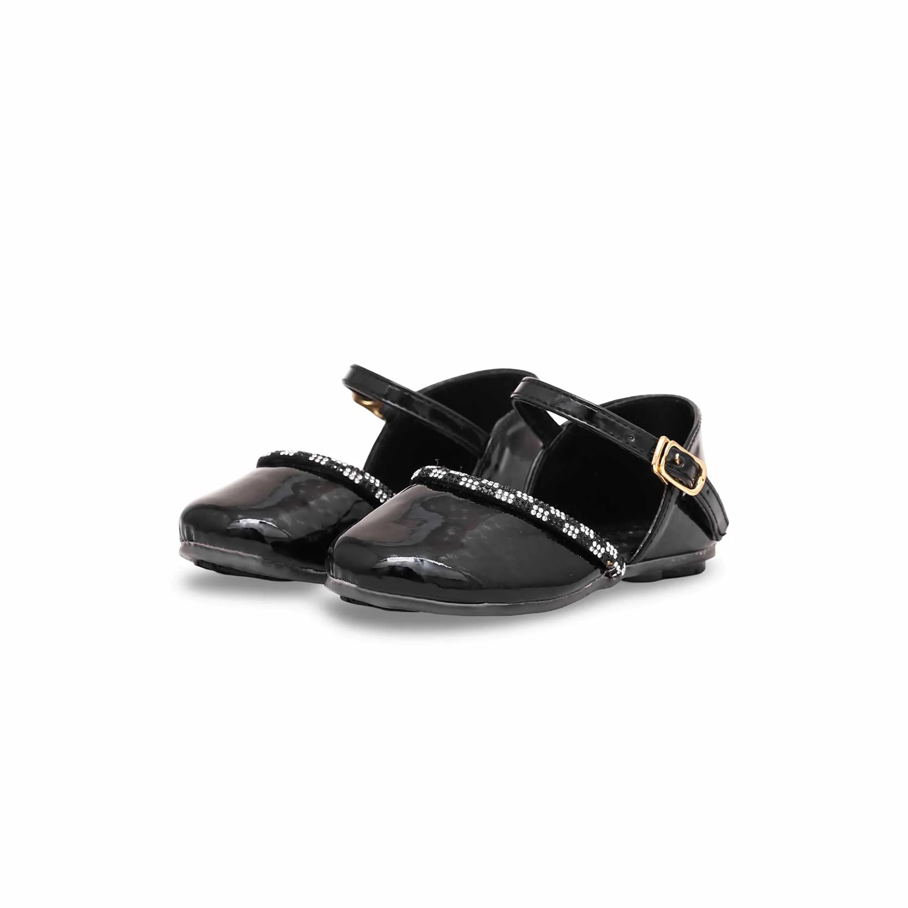 Girls Black Formal Pumps KD0952 - Image 3