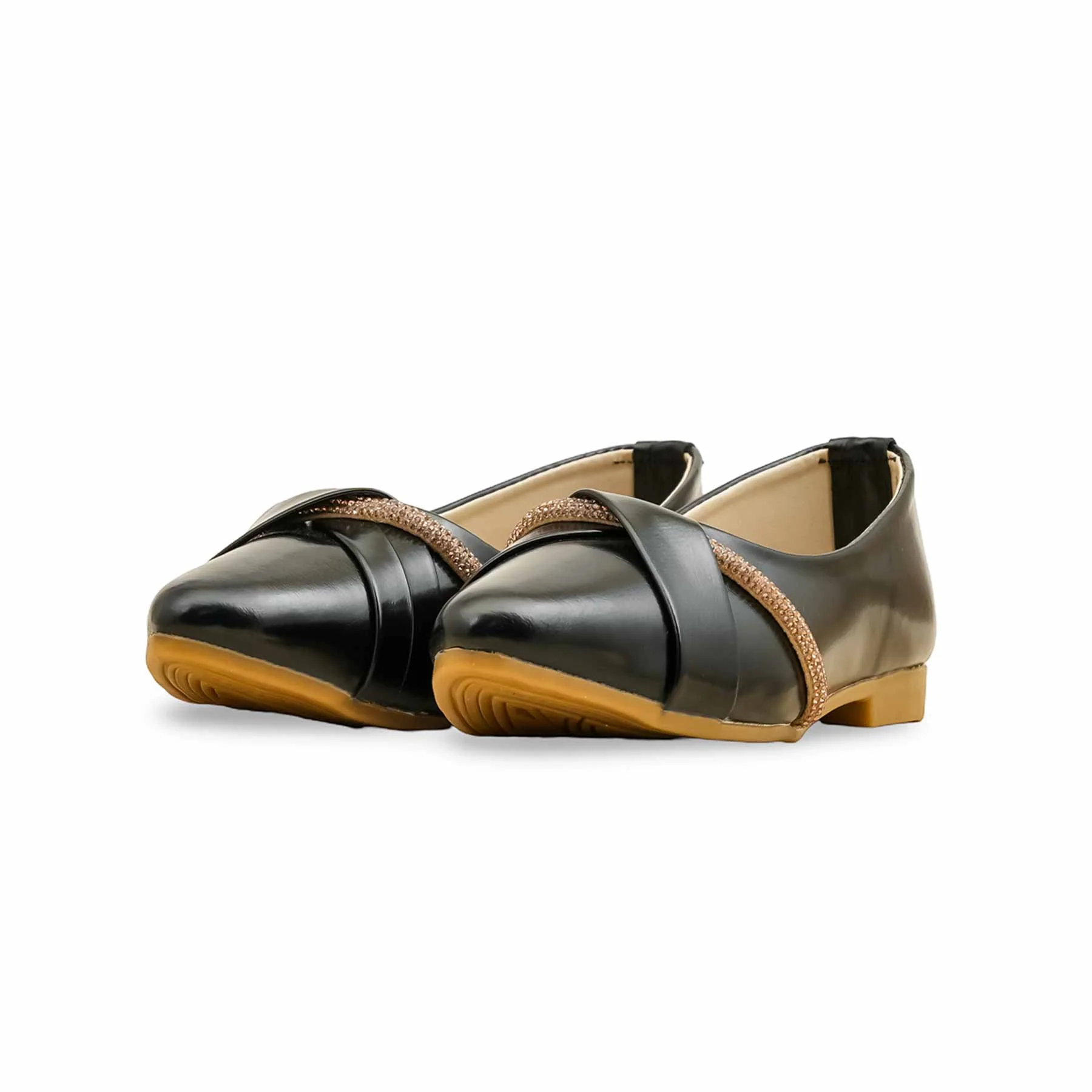 Girls Black Formal Pumps KD2637 - Image 3