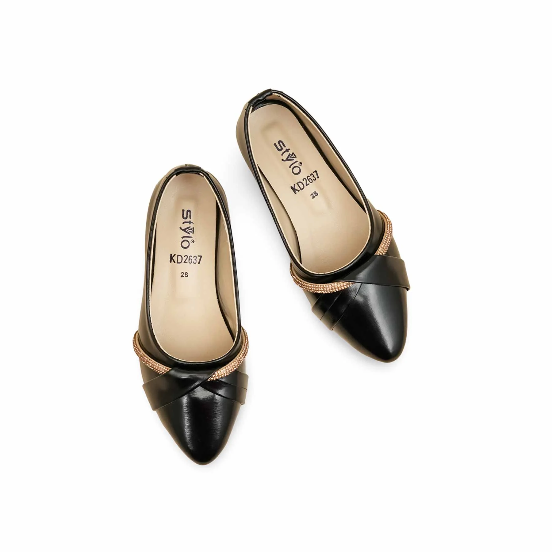 Girls Black Formal Pumps KD2637 - Image 5
