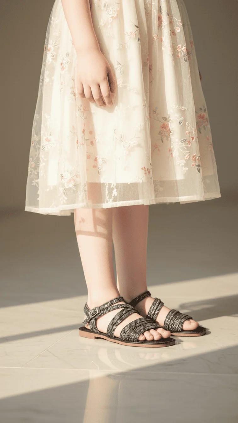 Girls Black Formal Sandal KD5685