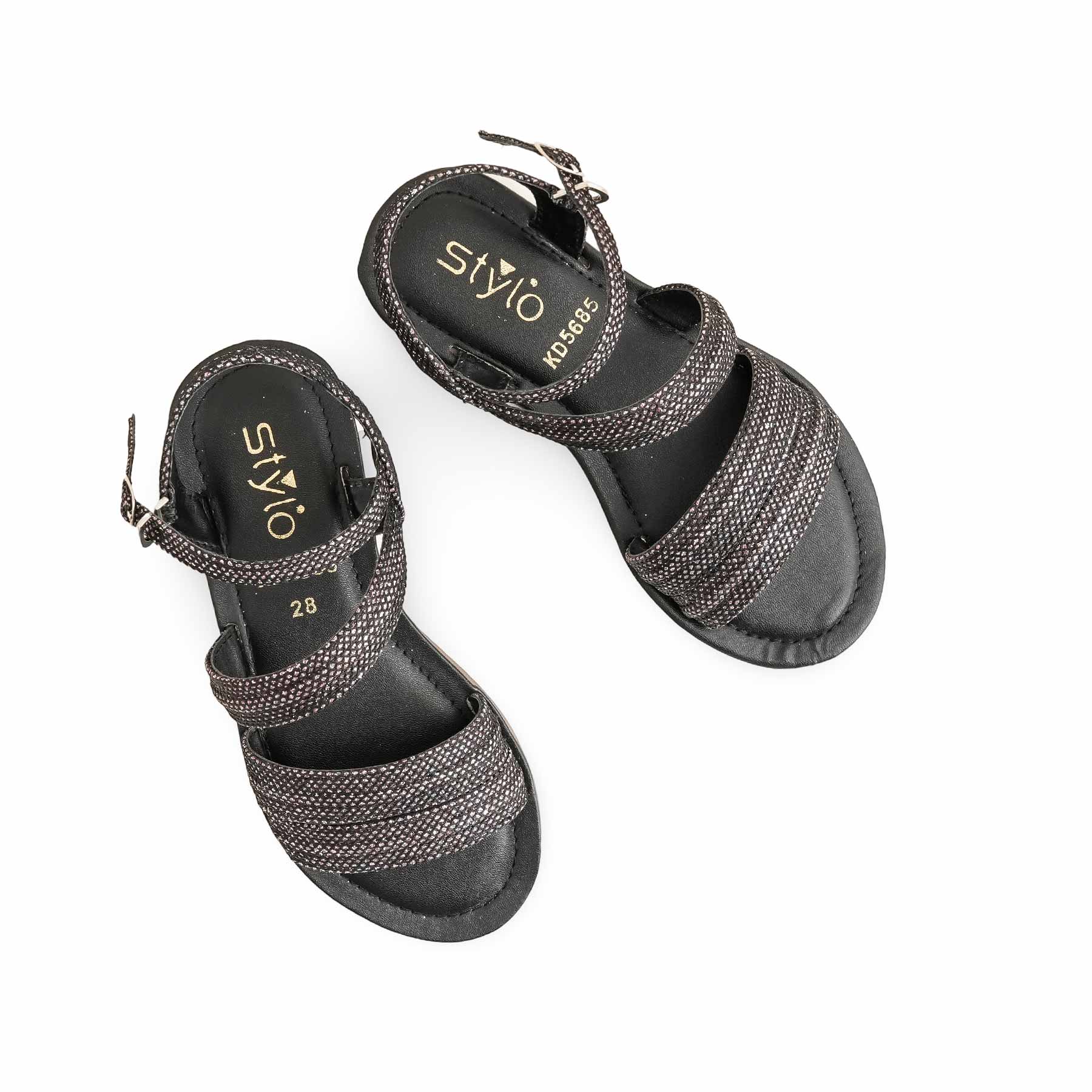 Girls Black Formal Sandal KD5685 - Image 5