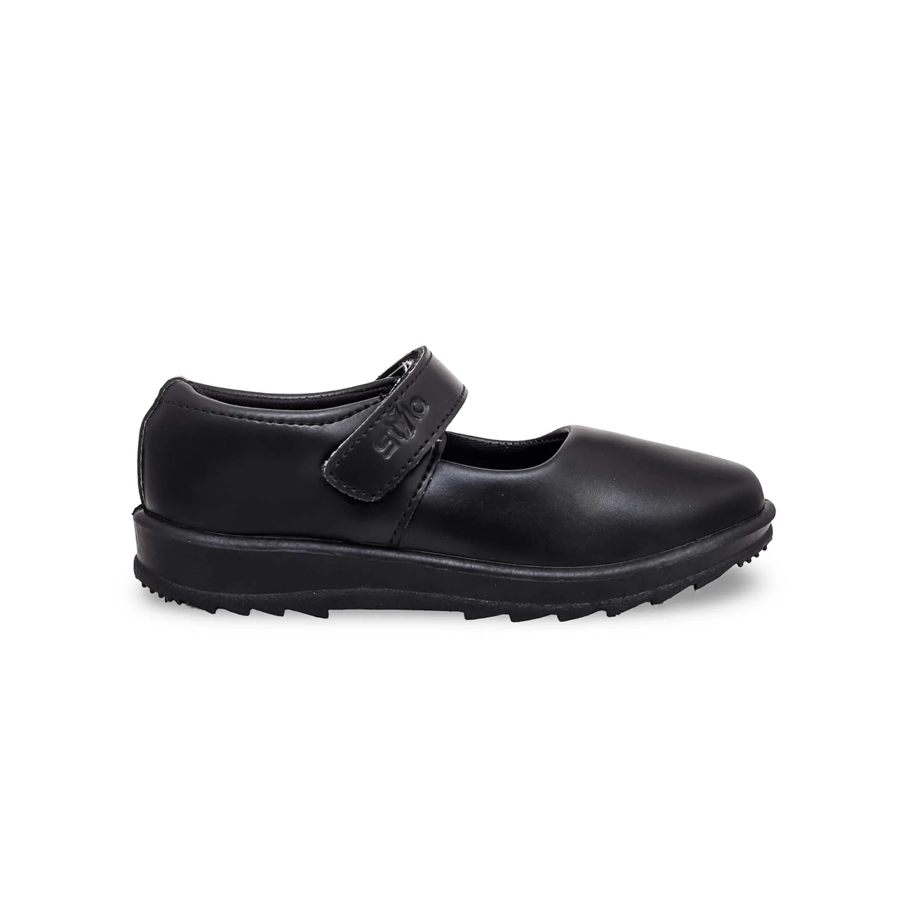 Girls Black Velcro Strap School Shoes SK0048 - Image 2