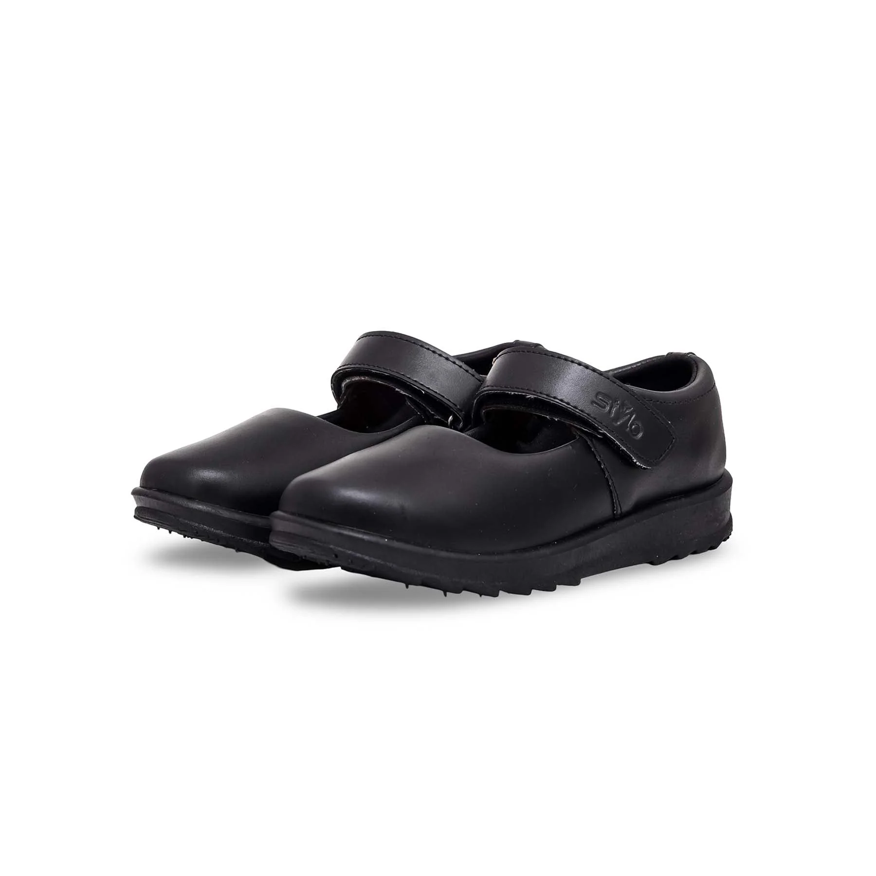 Girls Black Velcro Strap School Shoes SK0048 - Image 3