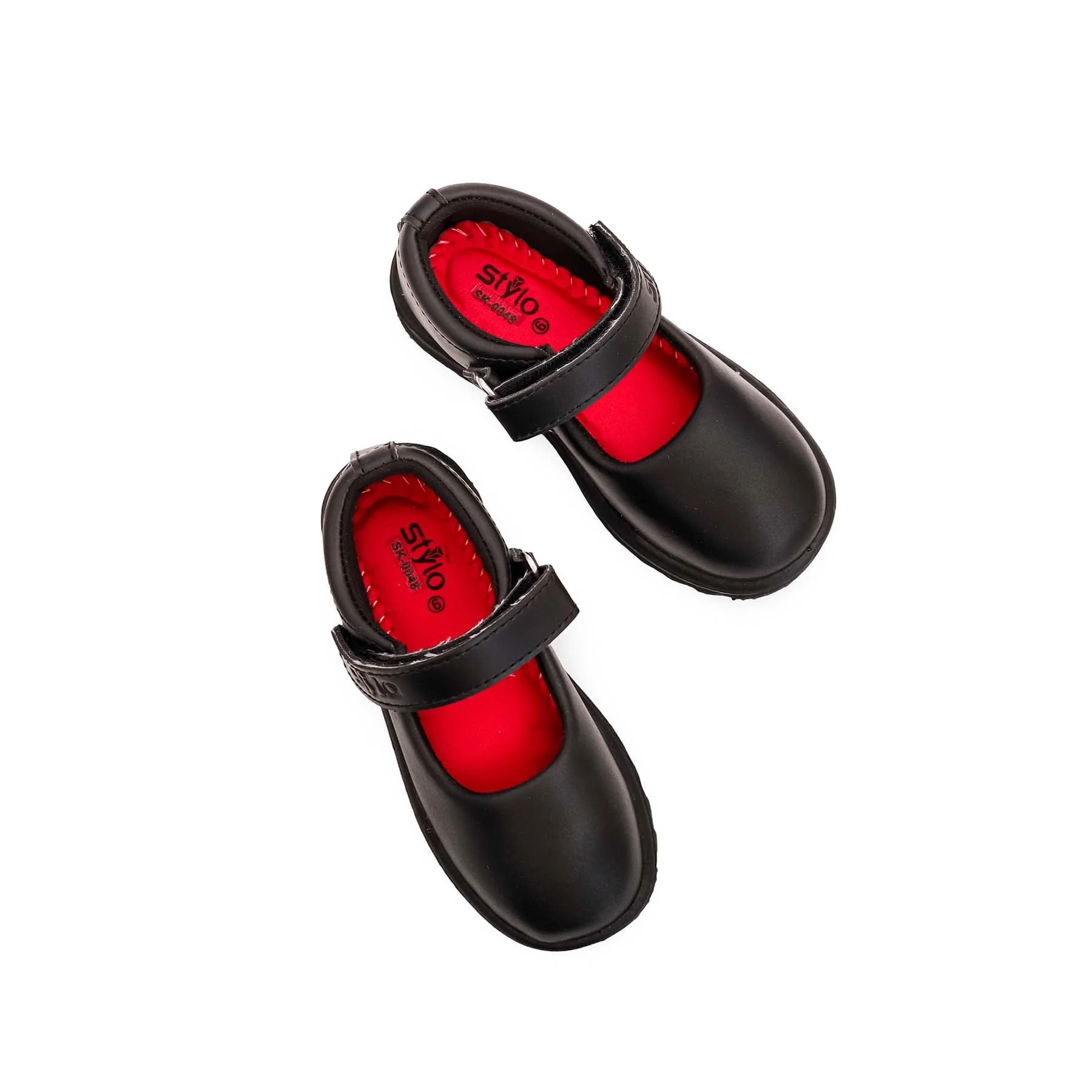 Girls Black Velcro Strap School Shoes SK0048 - Image 5
