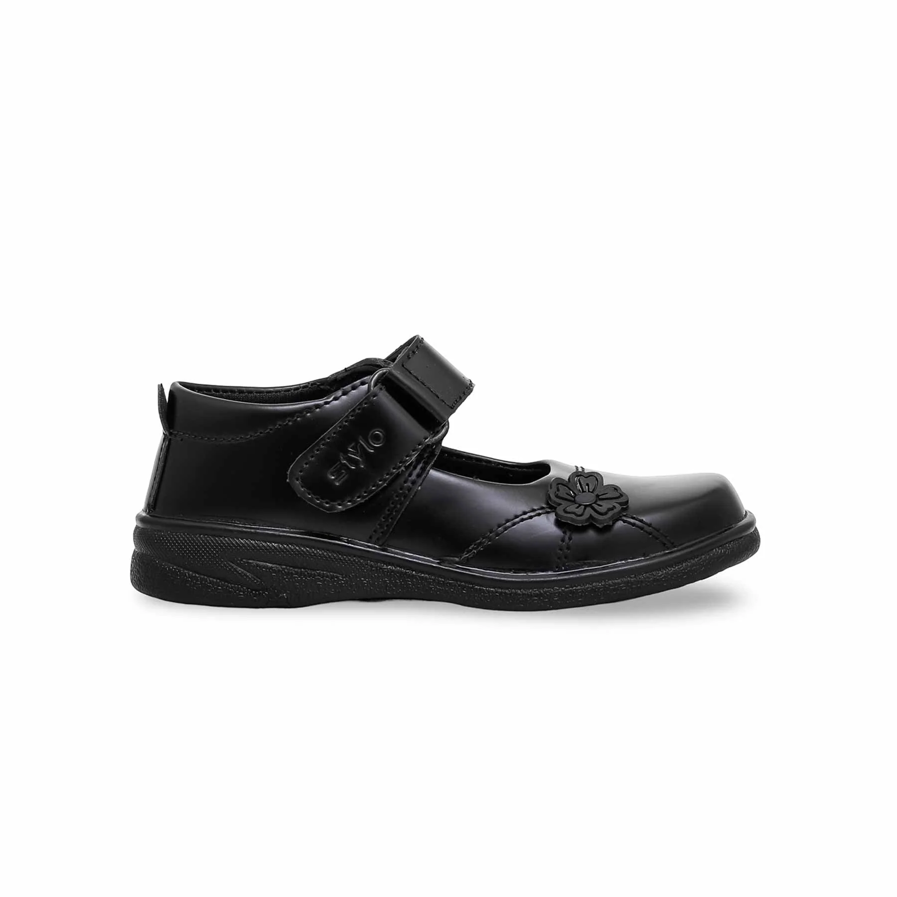 Girls Black Velcro School Shoes SK0054 - Image 2