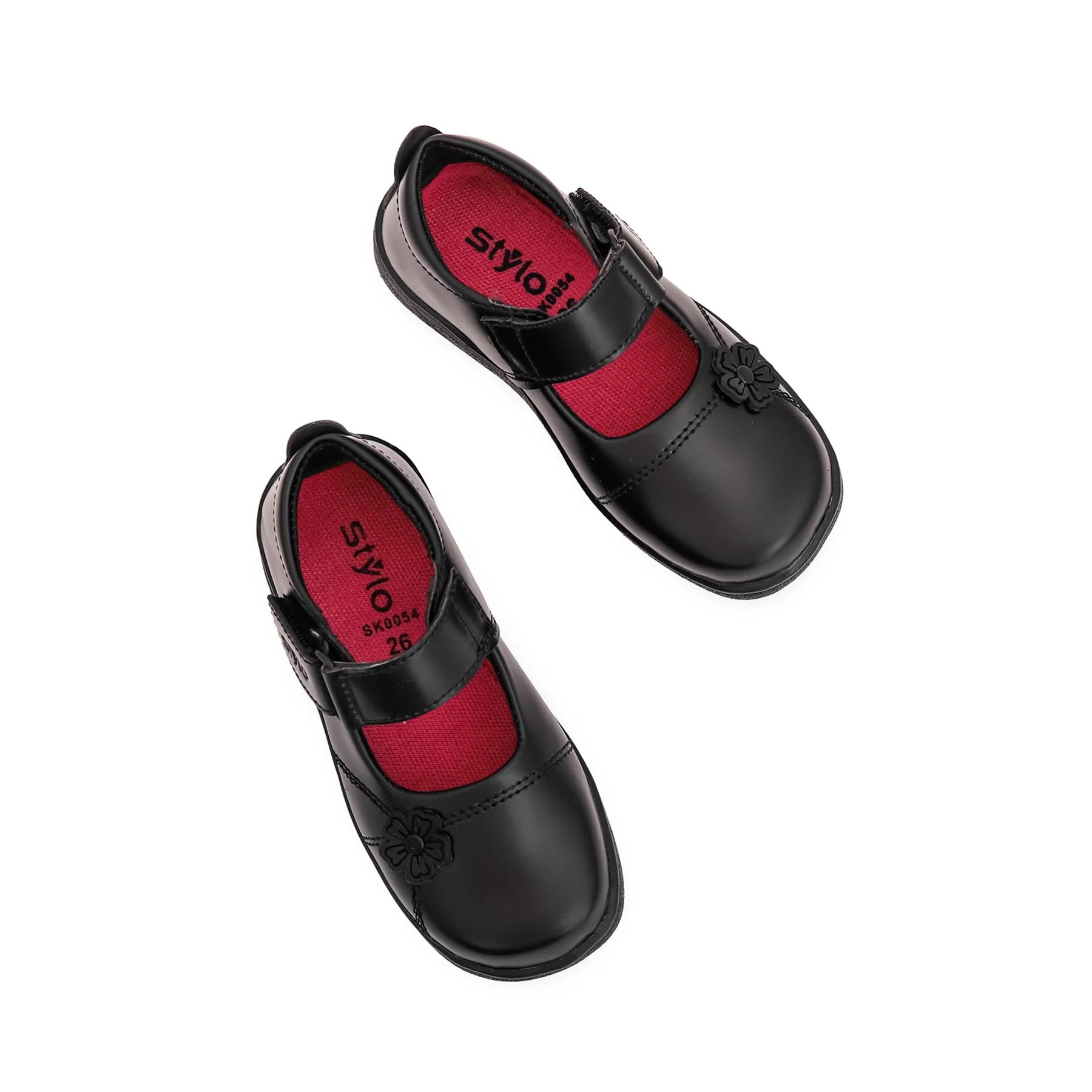 Girls Black Velcro School Shoes SK0054 - Image 5