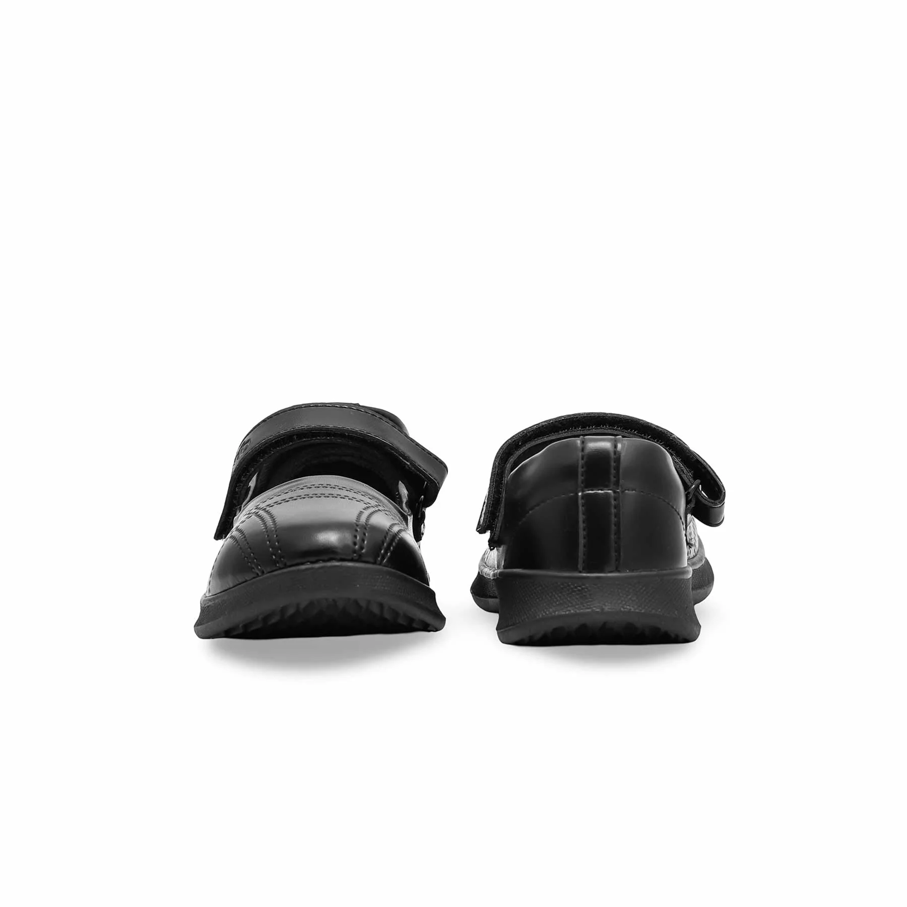 Girls Black Velcro Strap School Shoes SK0056 - Image 3