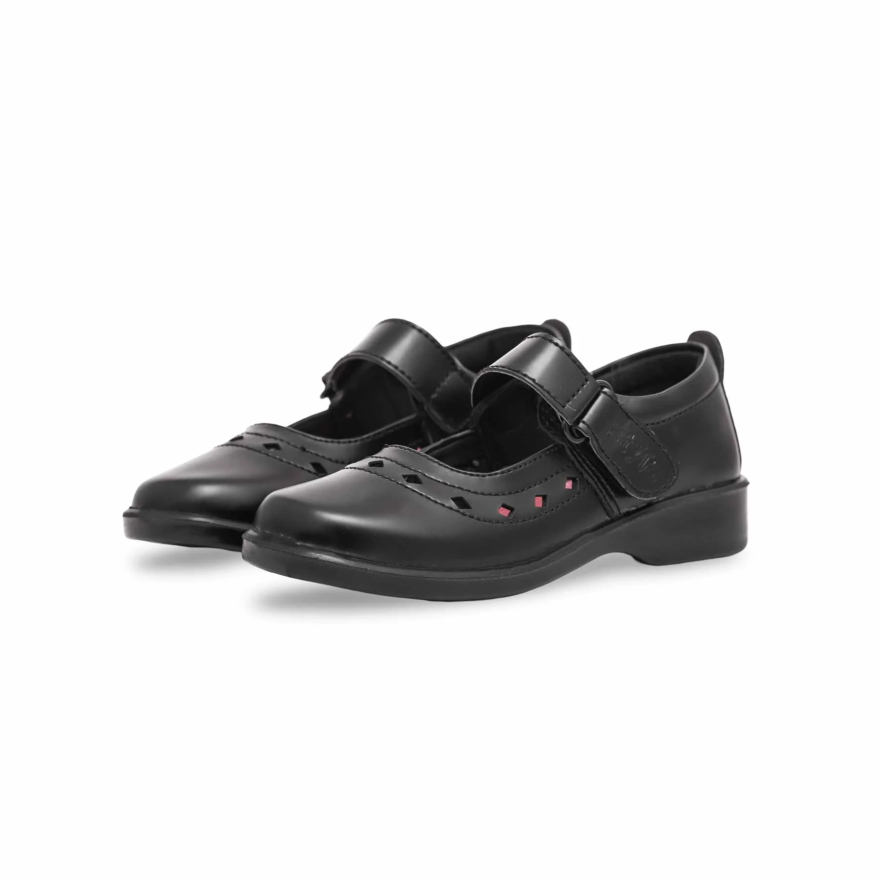 Girls Black Velcro School Shoes SK0058 - Image 3