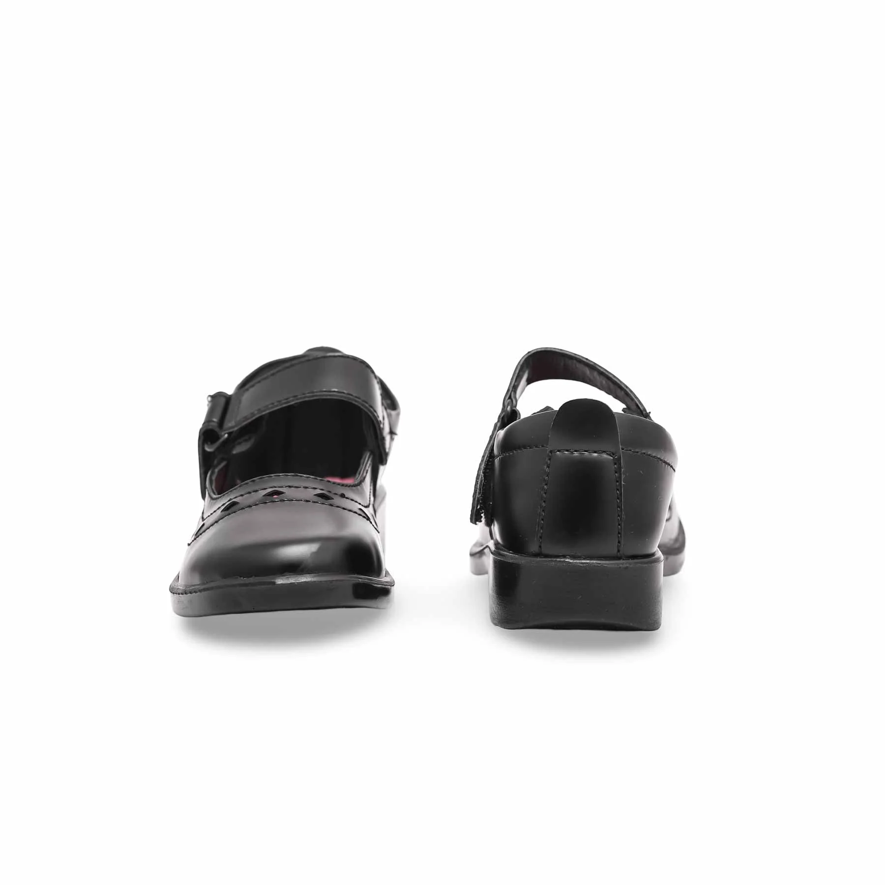 Girls Black Velcro School Shoes SK0058 - Image 4