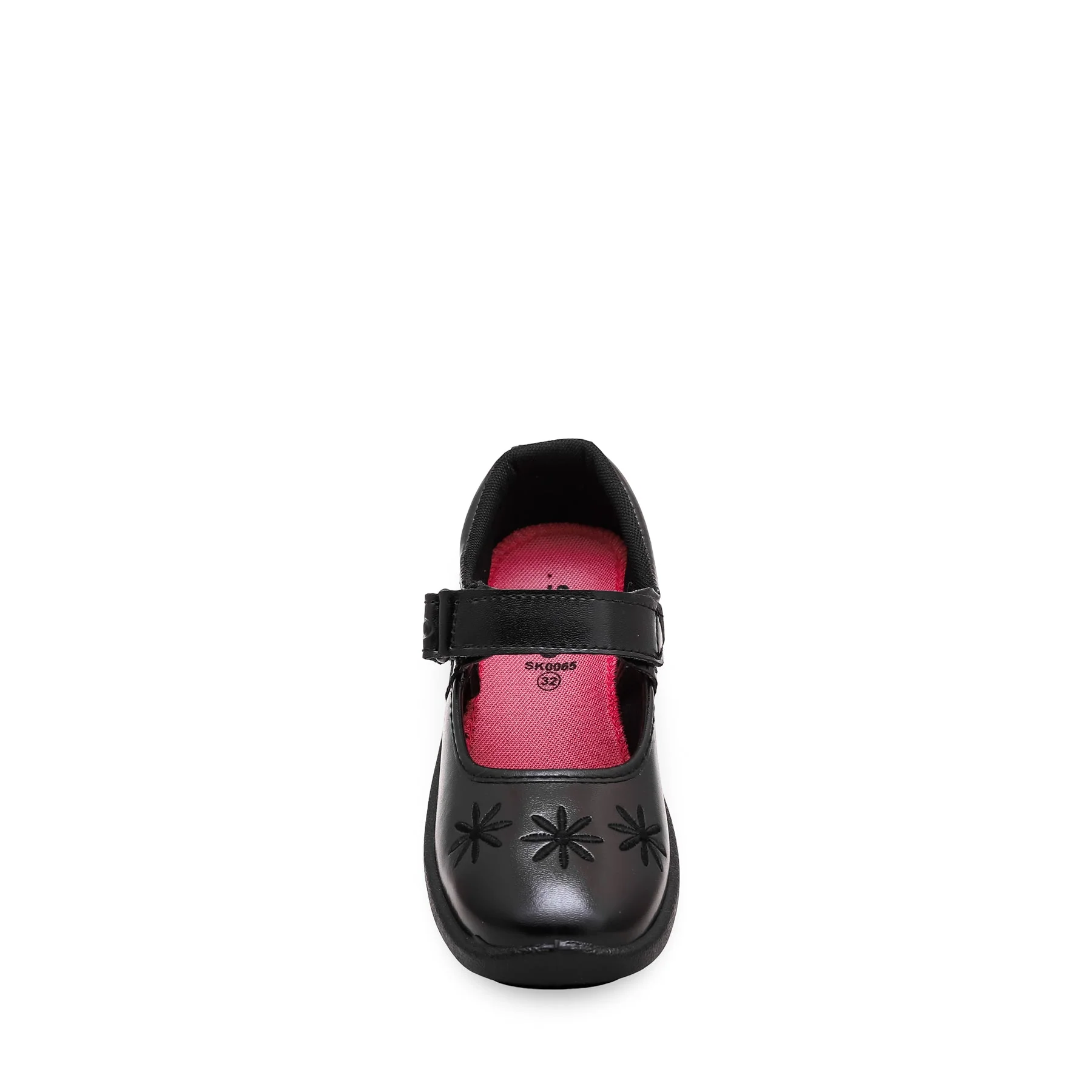 Girls Black Velcro Strap School Shoes SK0064 - Image 3