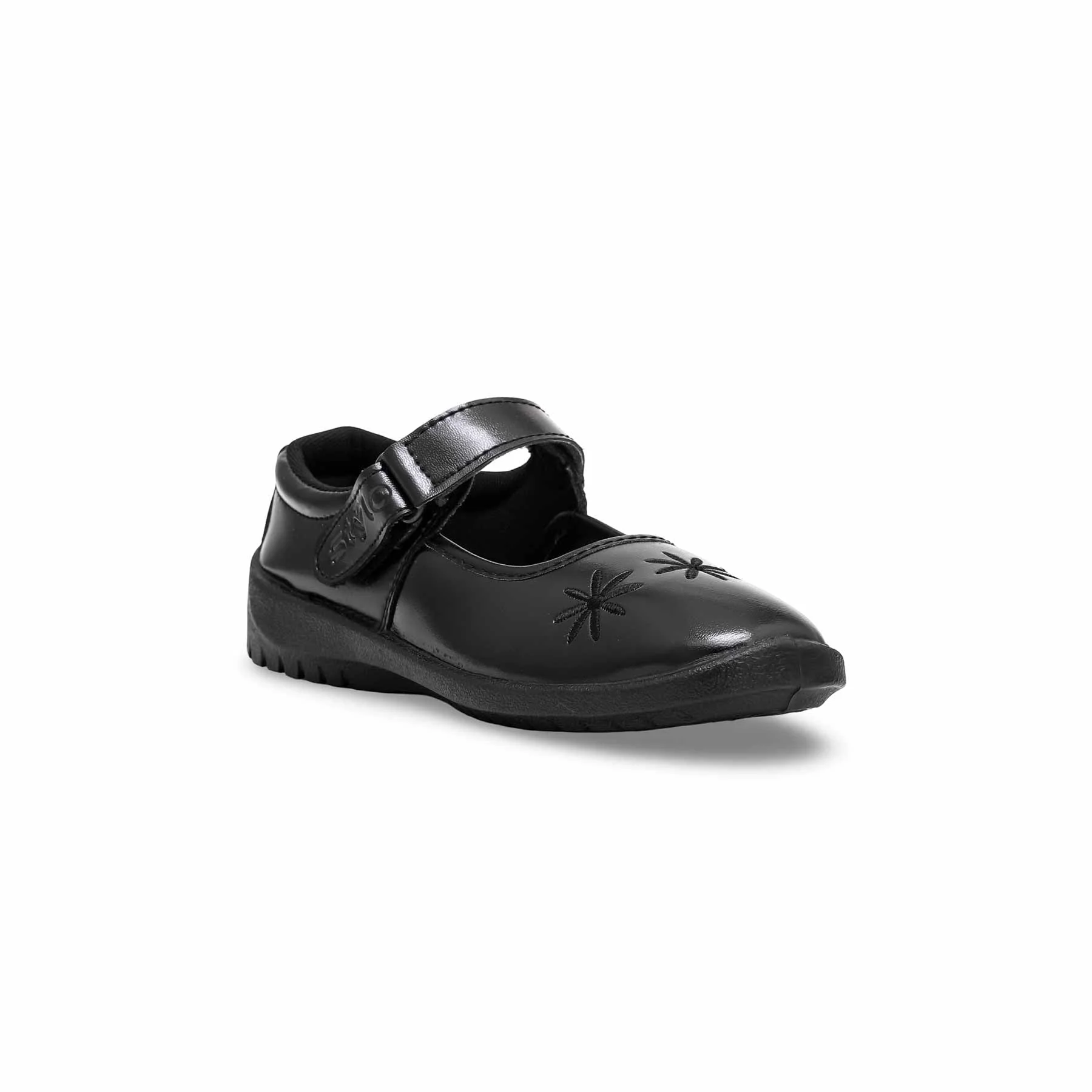 Girls Black Velcro Strap School Shoes SK0065 - Image 4