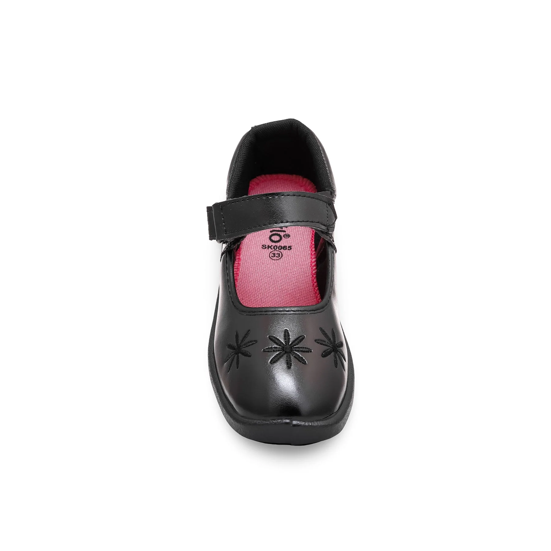 Girls Black Velcro Strap School Shoes SK0065 - Image 5