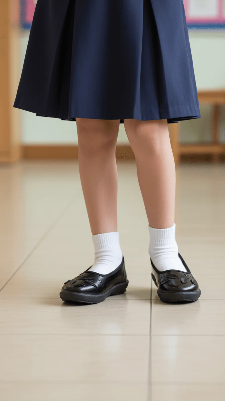 Girls Black School Shoes SK0073