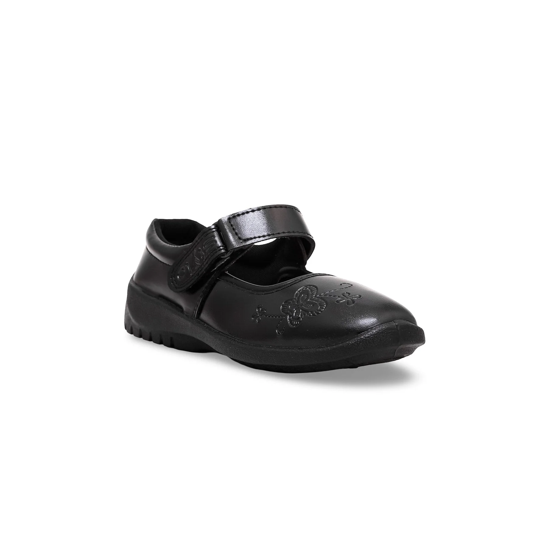 Girls Black Velcro Strap Schools Shoes SK0067 - Image 2