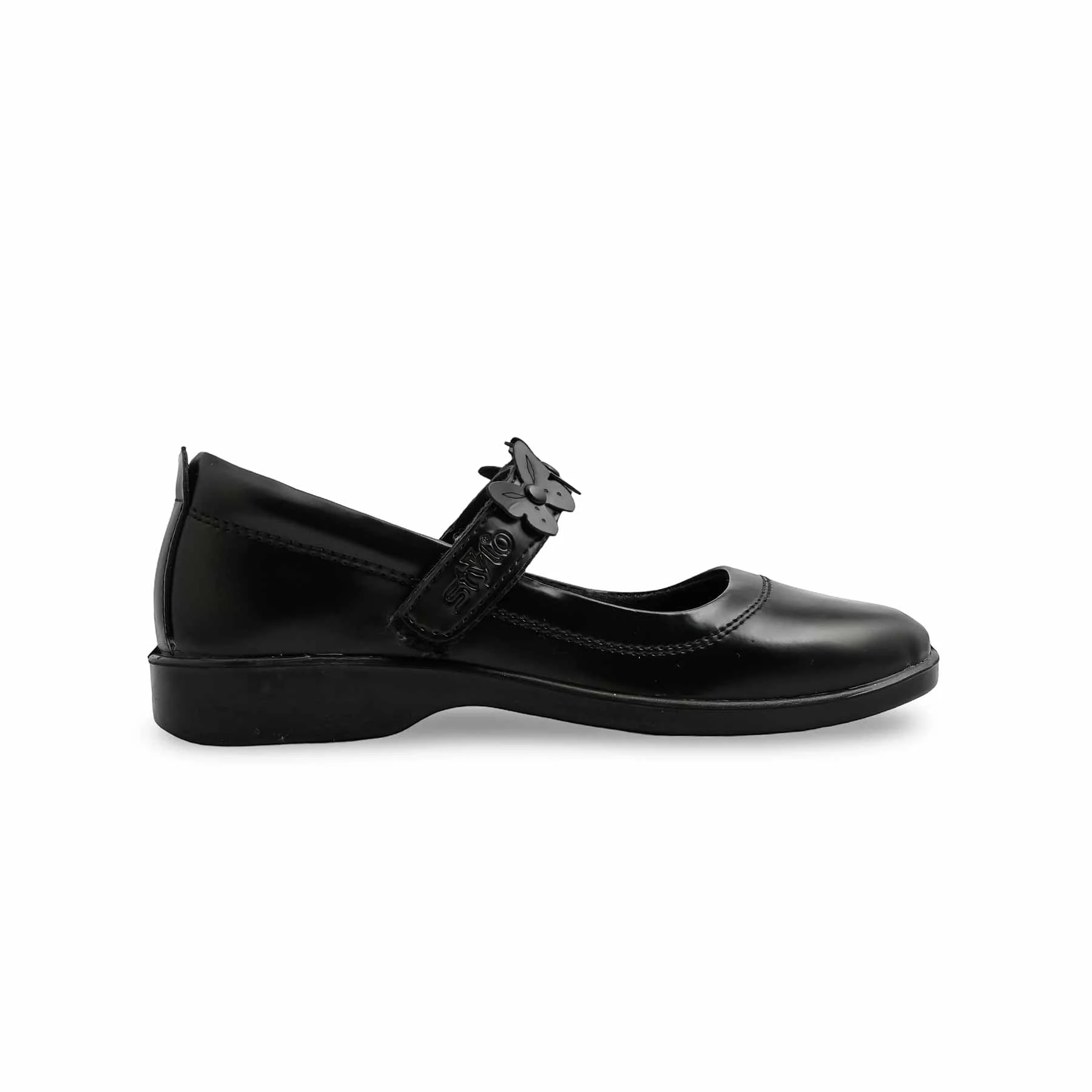 Girls Black Velcro School Shoes SK0079 - Image 2