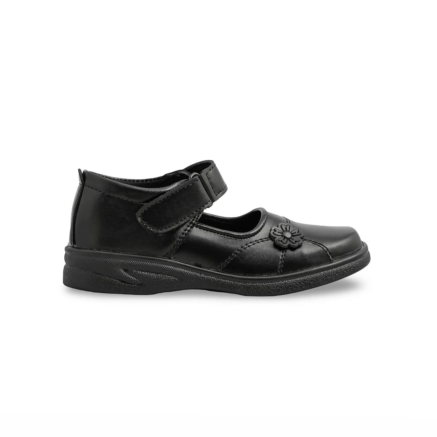 Girls Black Velcro Strap School Shoes SK0069 - Image 2