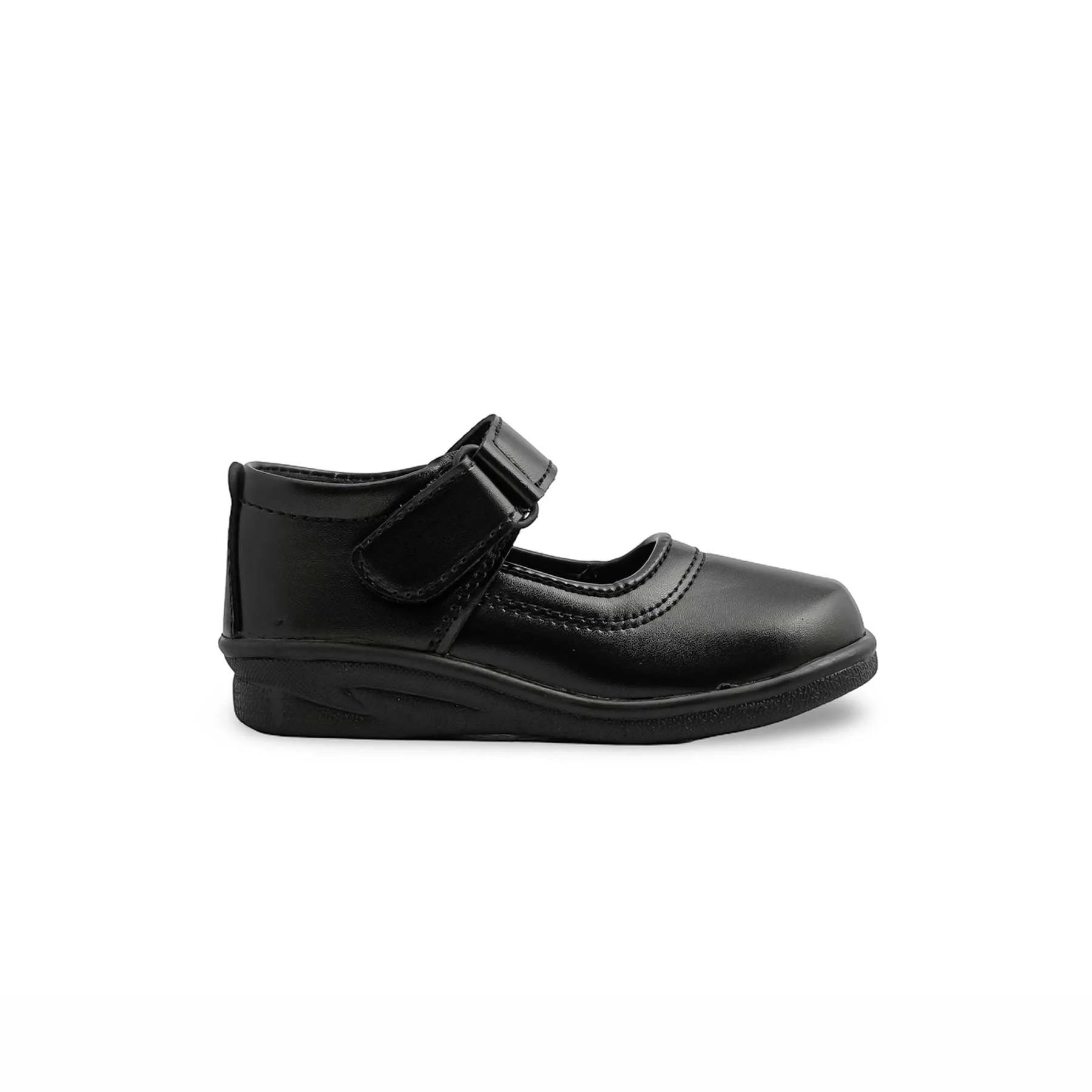Girls Black Velcro Strap School Shoes SK0070 - Image 2