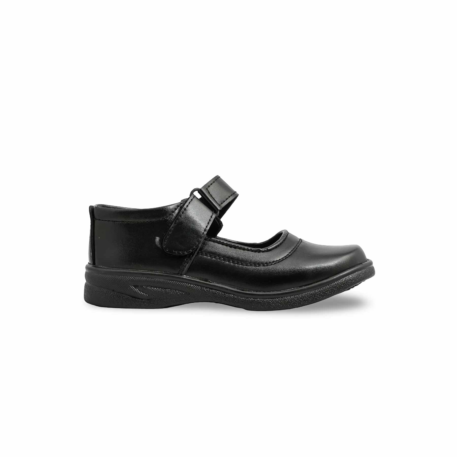 Girls Black Velcro Strap School Shoes SK0071 - Image 2